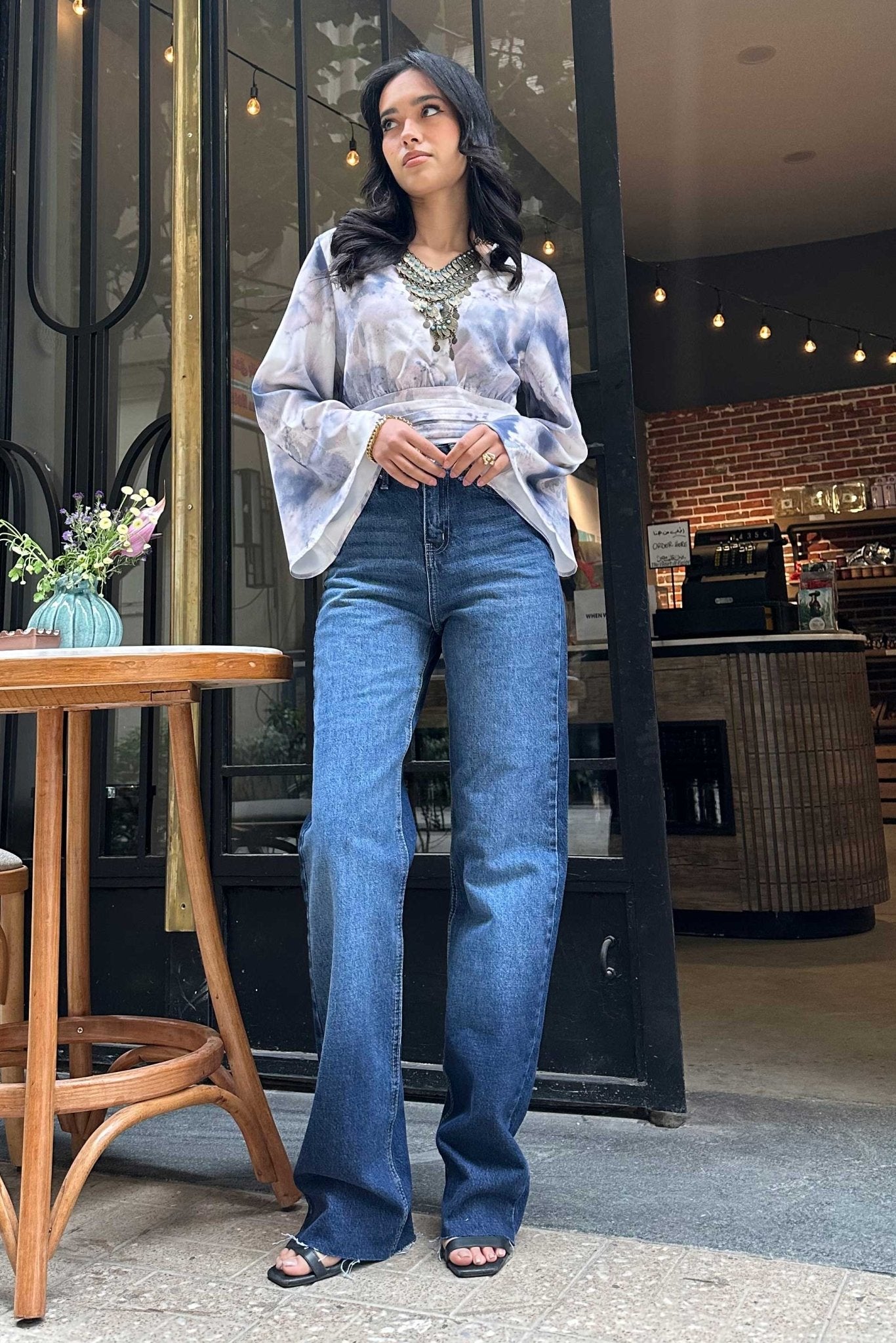 Straight Jeans - Deep Navy Blue Washed Jeans. Straight-Leg CIZARO - Cizaro Jeans