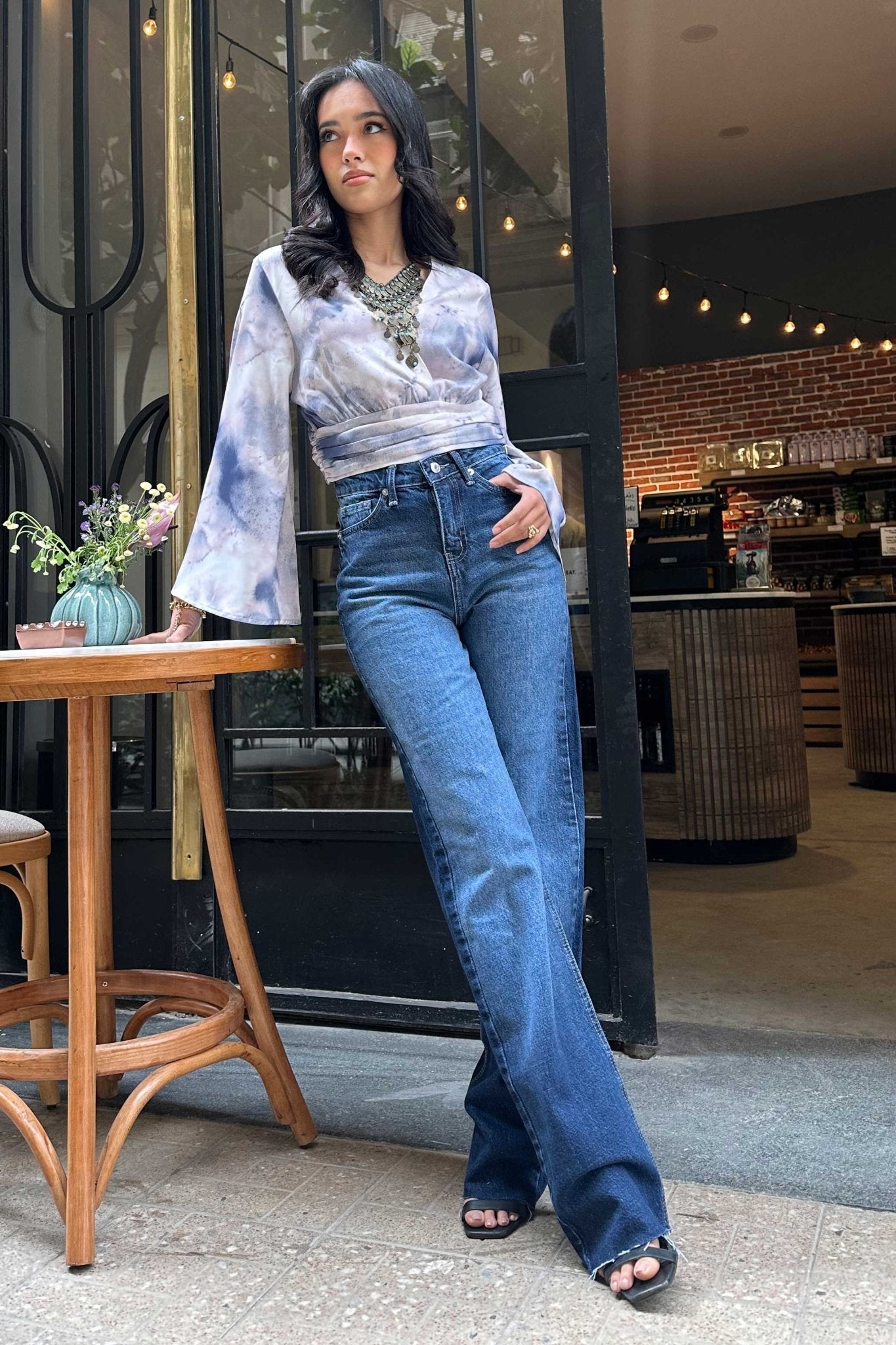 Straight Jeans - Deep Navy Blue Washed Jeans. Straight-Leg CIZARO - Cizaro Jeans