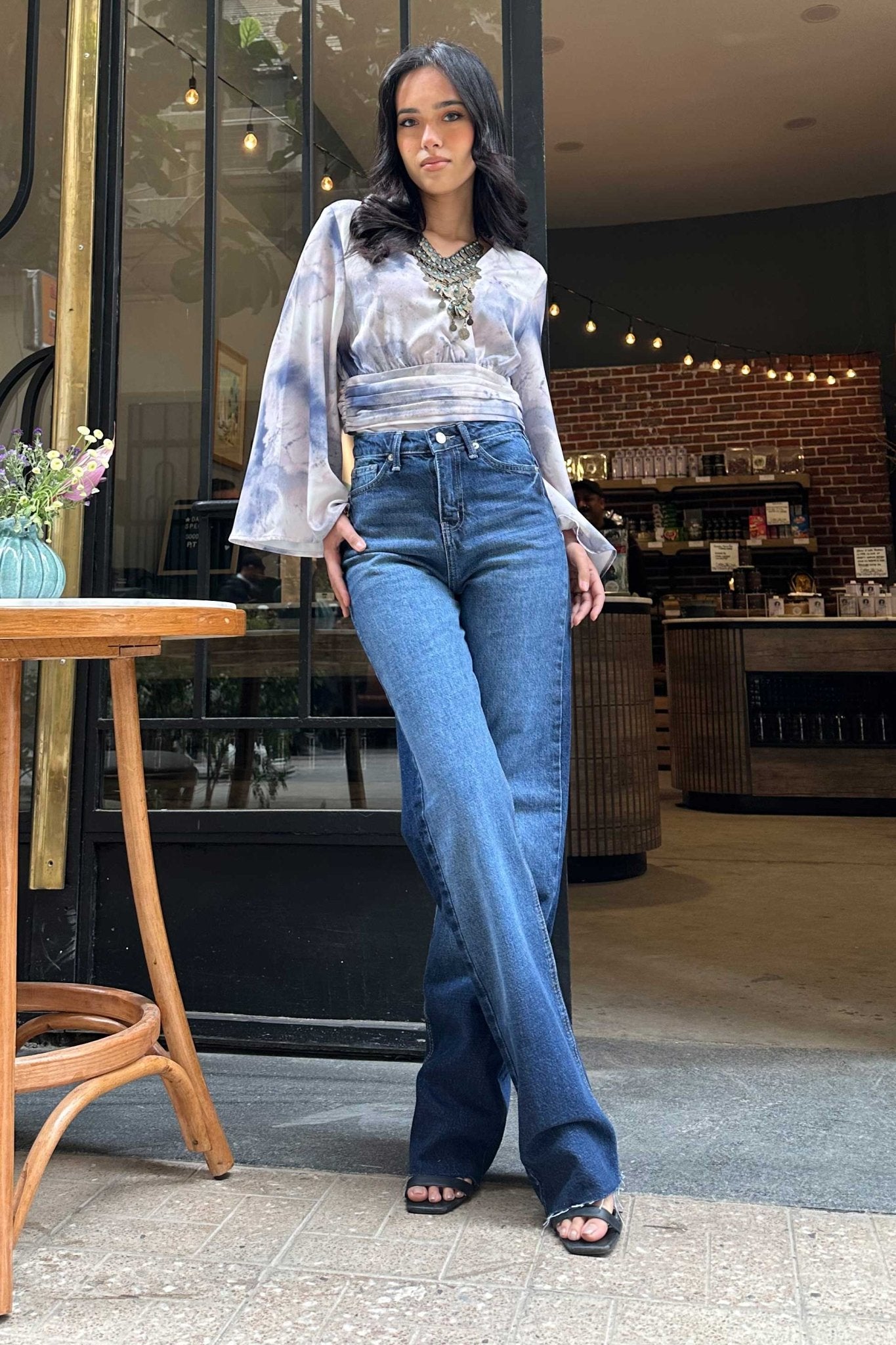 Straight Jeans - Deep Navy Blue Washed Jeans. Straight-Leg CIZARO - Cizaro Jeans