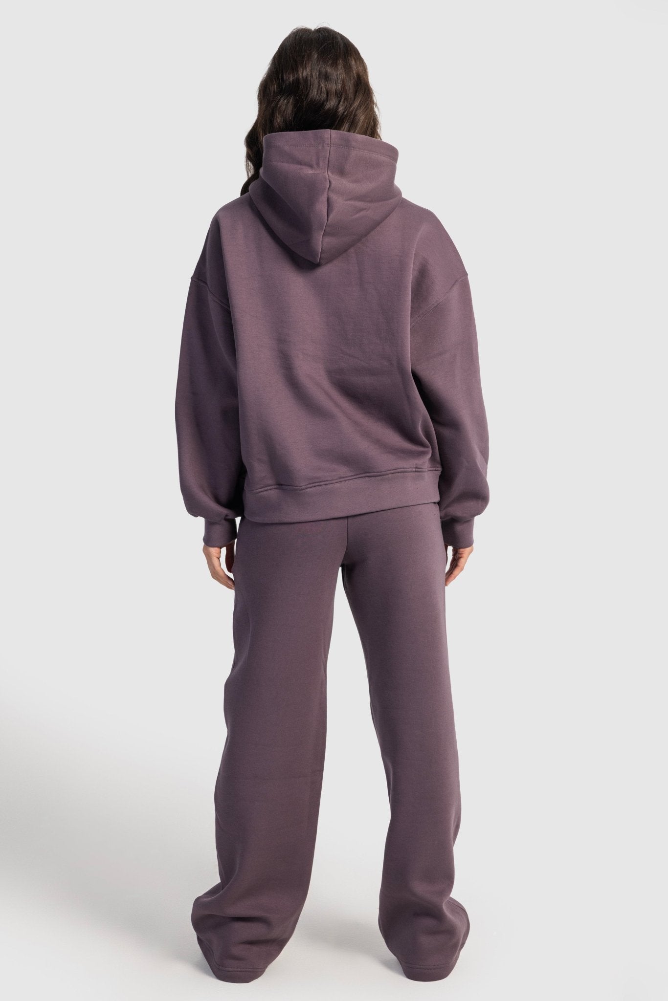Wide-Leg Sweatpants In Dark Mauve Sweatpants CIZARO - Cizaro Jeans