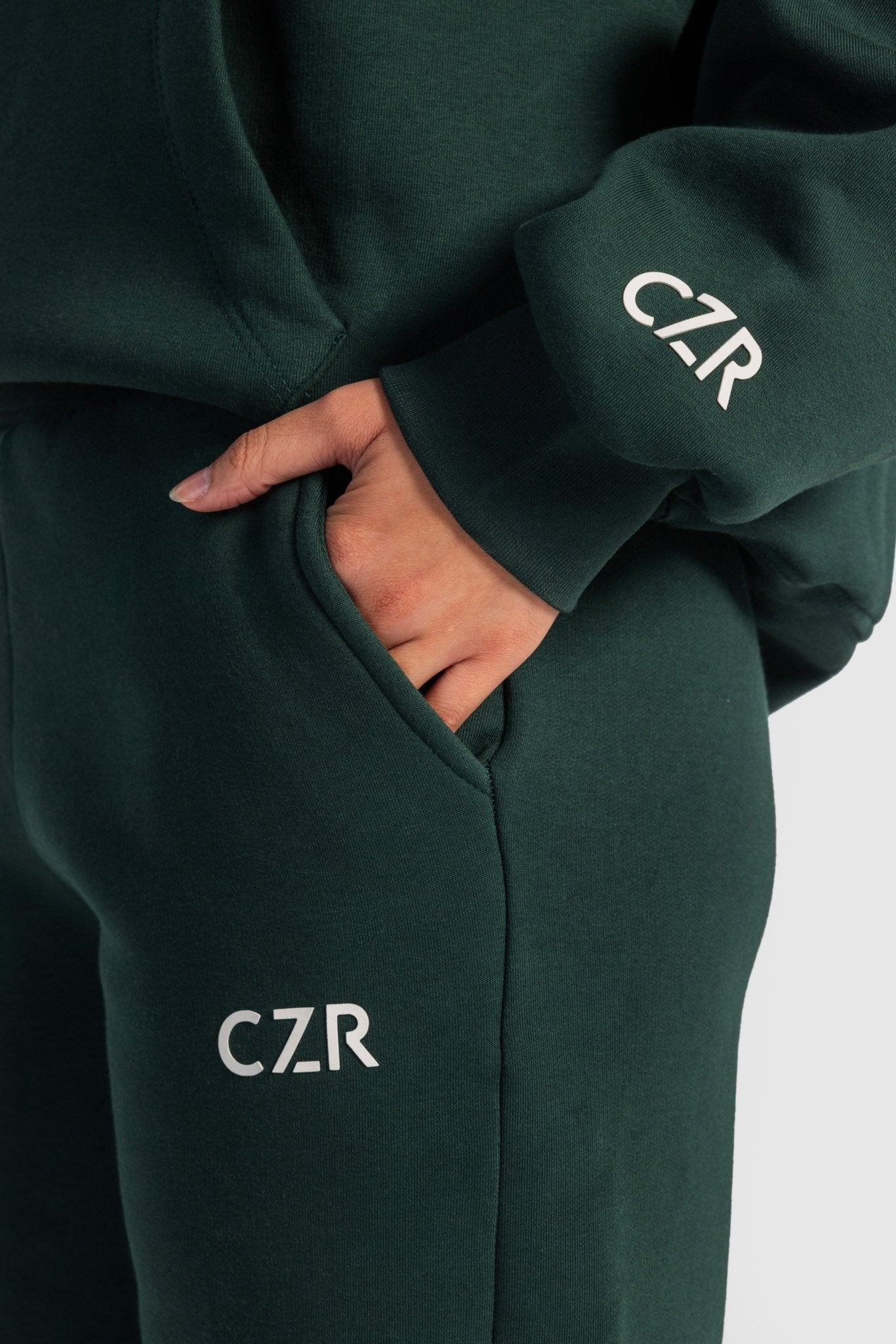Wide-Leg Sweatpants In Midnight Green Sweatpants CIZARO - Cizaro Jeans