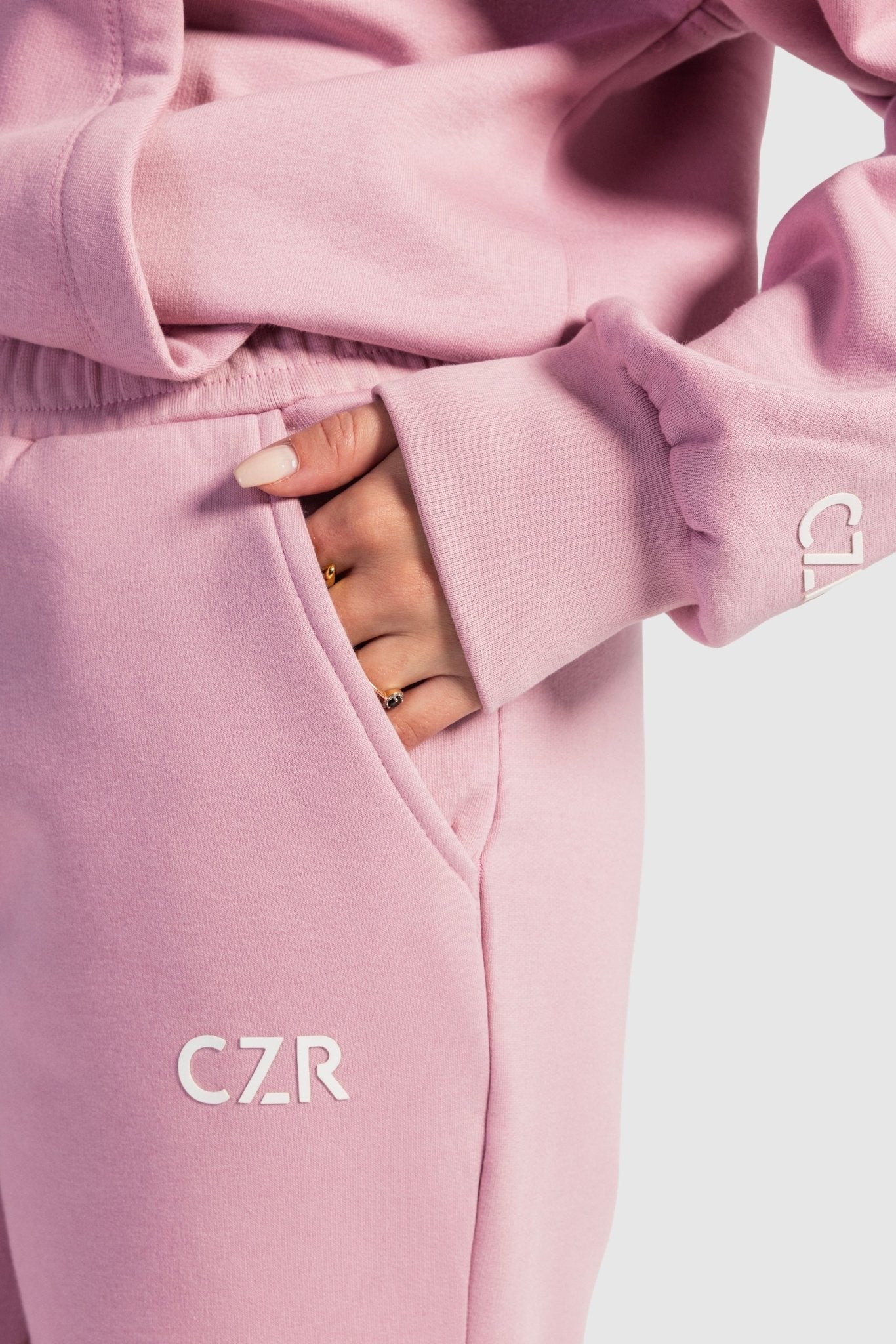 Wide-Leg Sweatpants In Soft Pink Sweatpants CIZARO - Cizaro Jeans