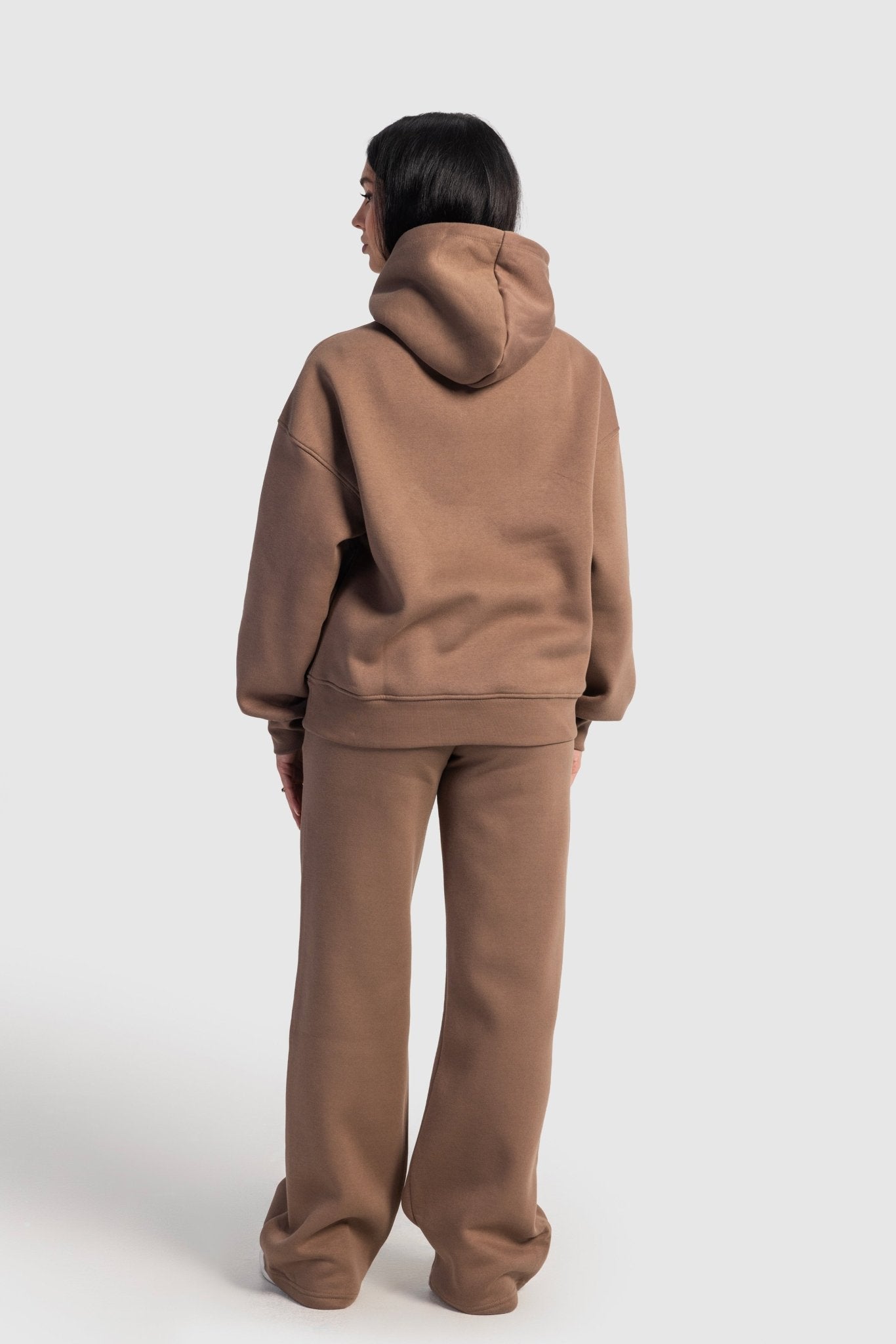 Wide-Leg Sweatpants In Stone Brown Sweatpants CIZARO - Cizaro Jeans