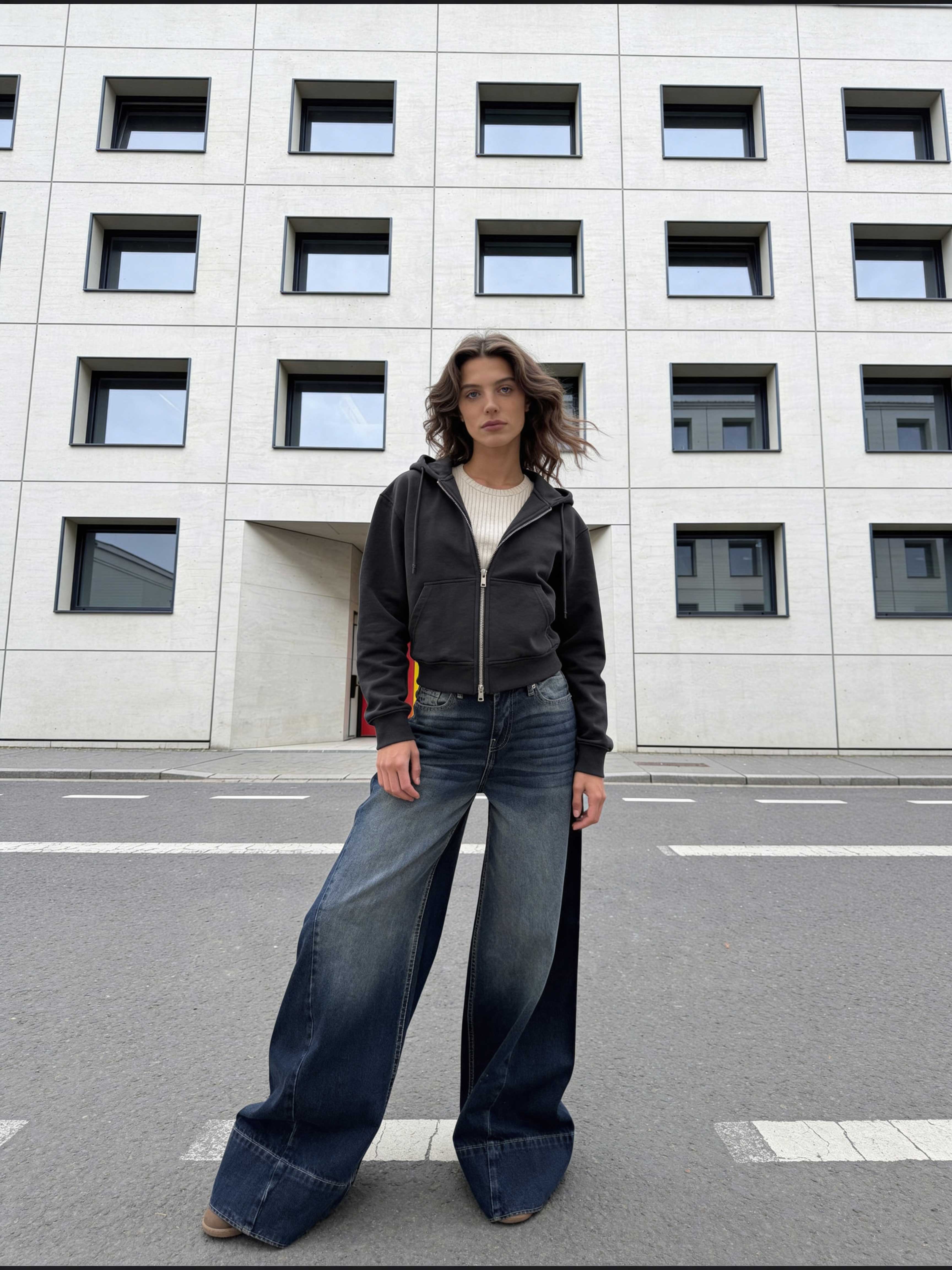 Extreme Wide-Leg – Mid-Rise Deep Vintage Blue Jeans Extreme Wide Leg CIZARO - Cizaro Jeans