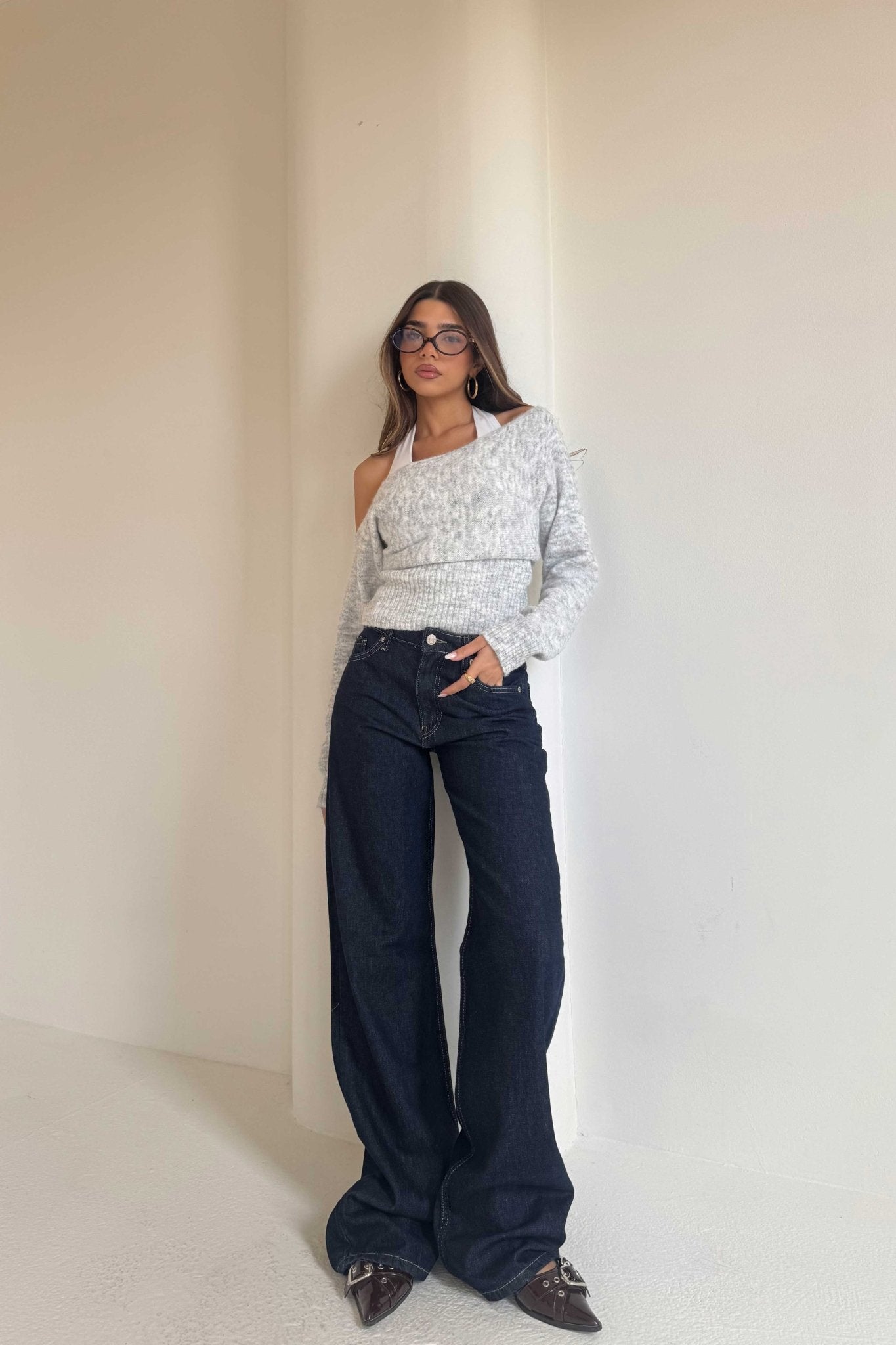 Wide Leg – Mid-Rise Raw Denim Jeans wide leg CIZARO - Cizaro Jeans