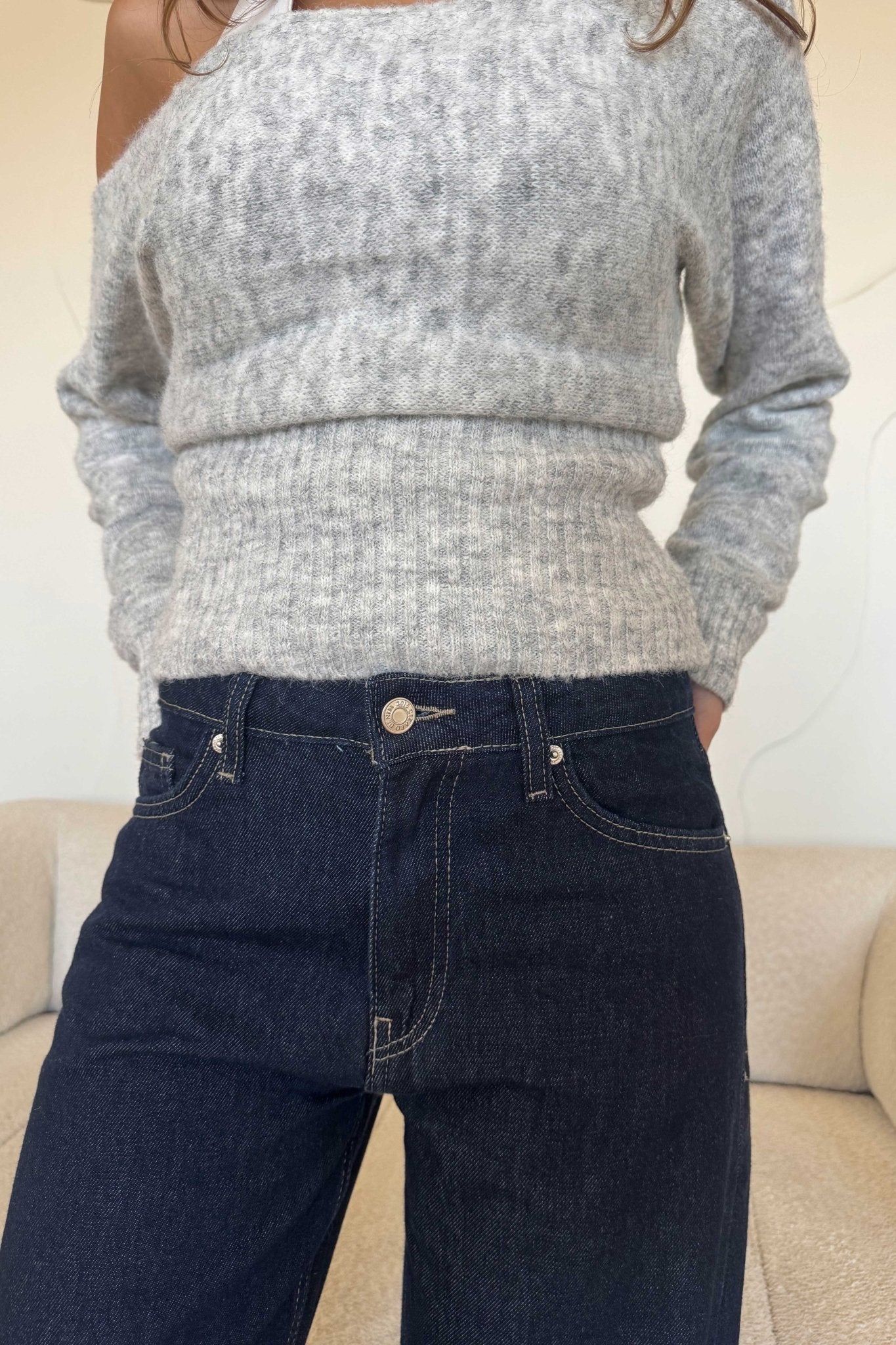 Wide Leg – Mid-Rise Raw Denim Jeans wide leg CIZARO - Cizaro Jeans