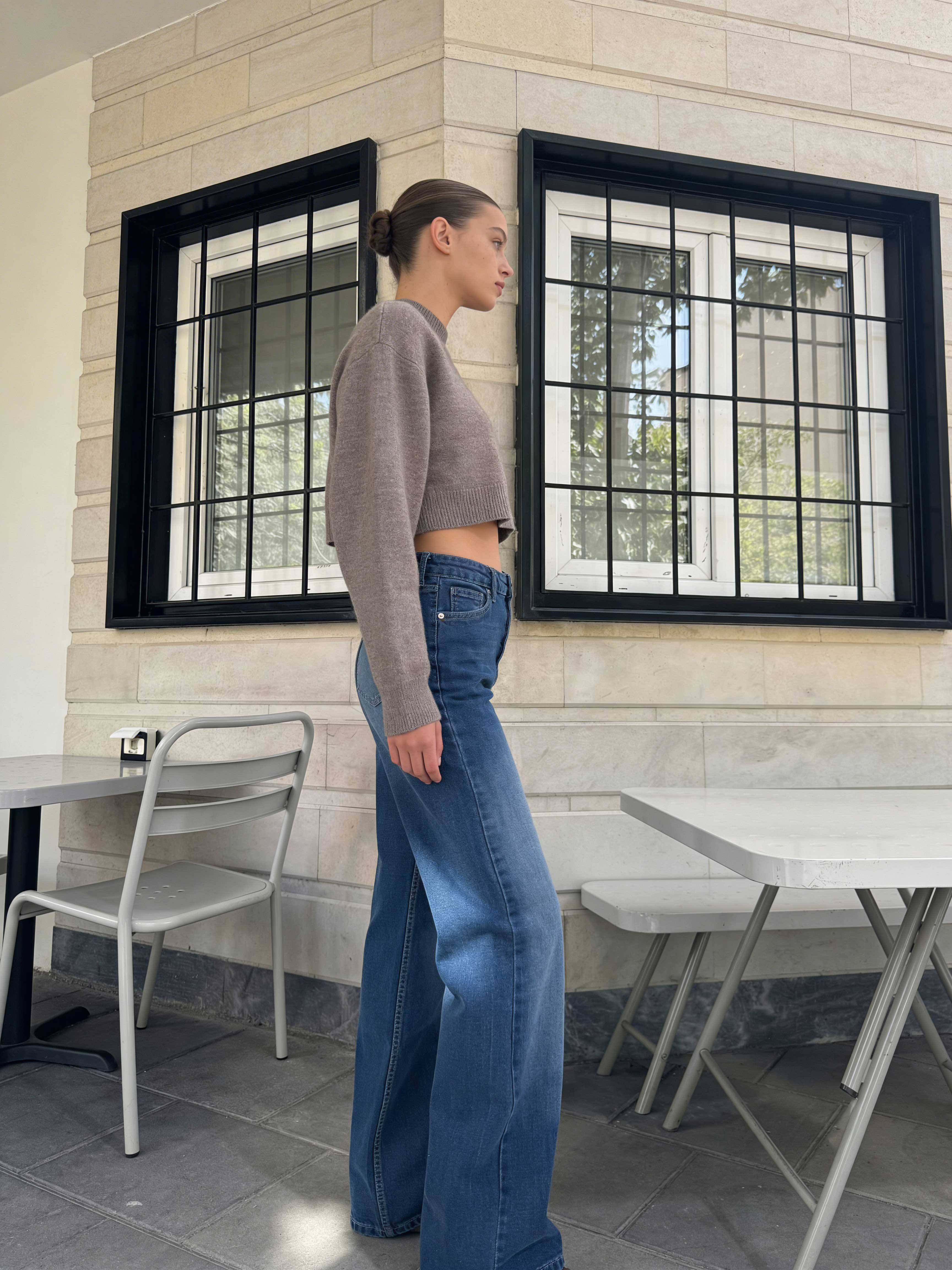 Wide-Leg – High-Waist Faded Blue Jeans Wide Leg CIZARO - Cizaro Jeans