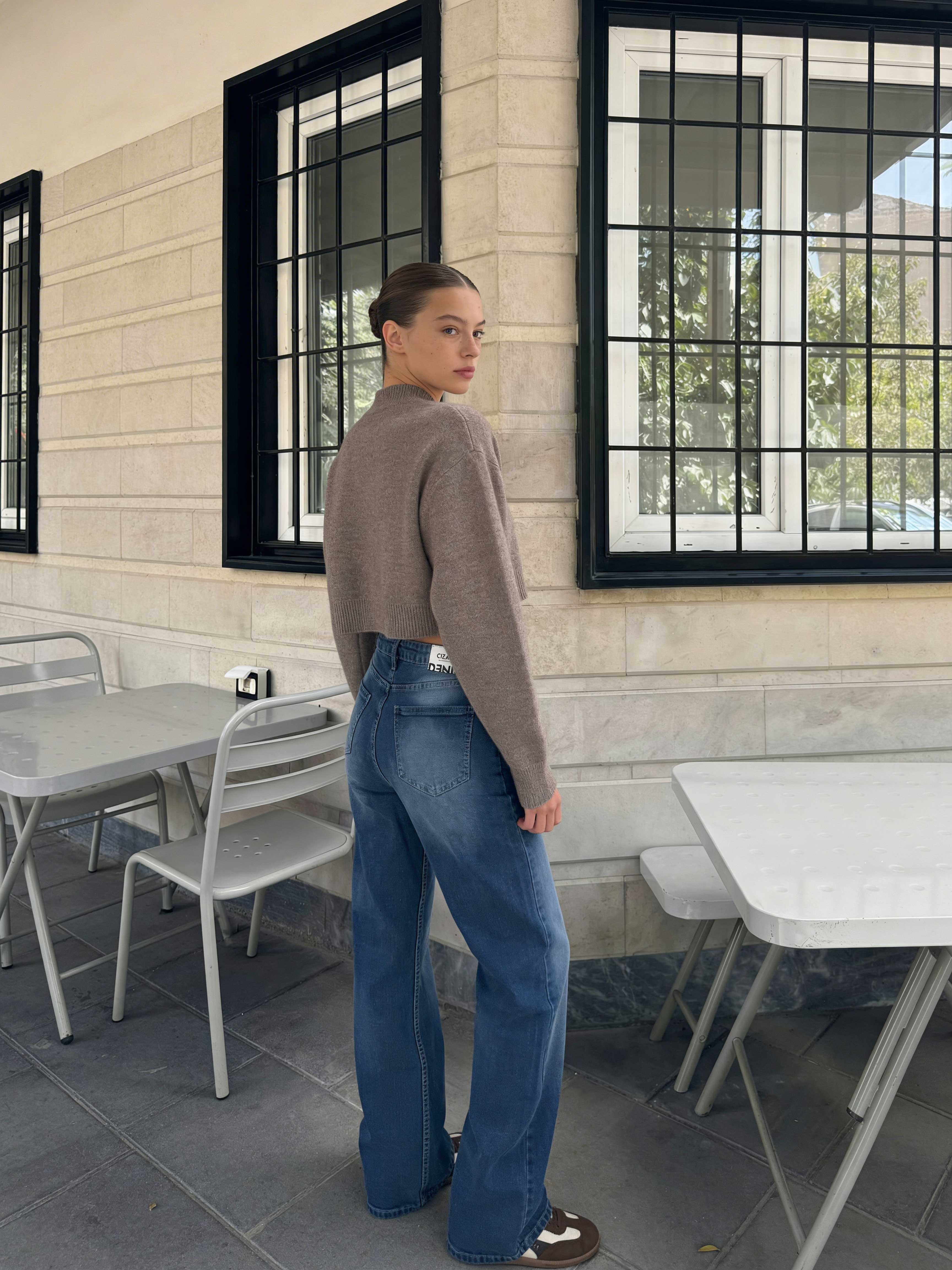 Wide-Leg – High-Waist Faded Blue Jeans Wide Leg CIZARO - Cizaro Jeans