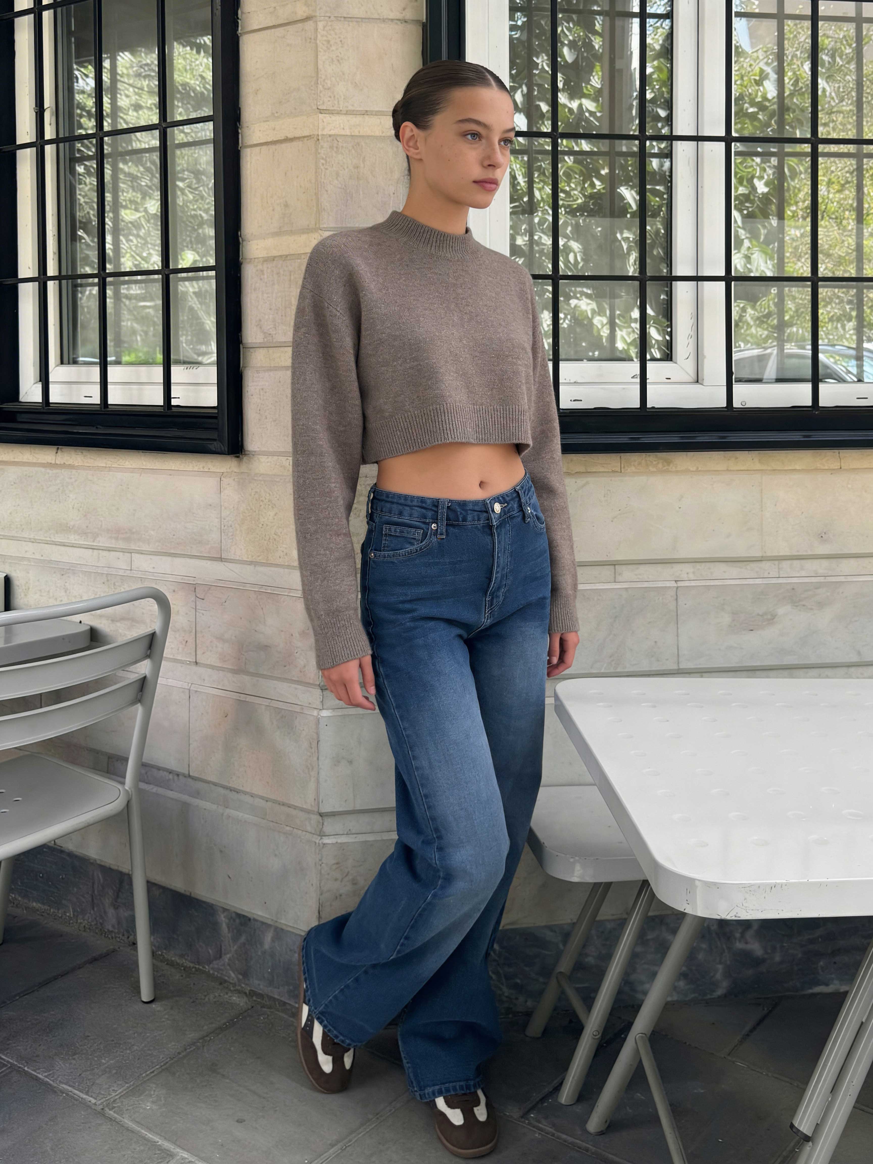 Wide-Leg – High-Waist Faded Blue Jeans Wide Leg CIZARO - Cizaro Jeans