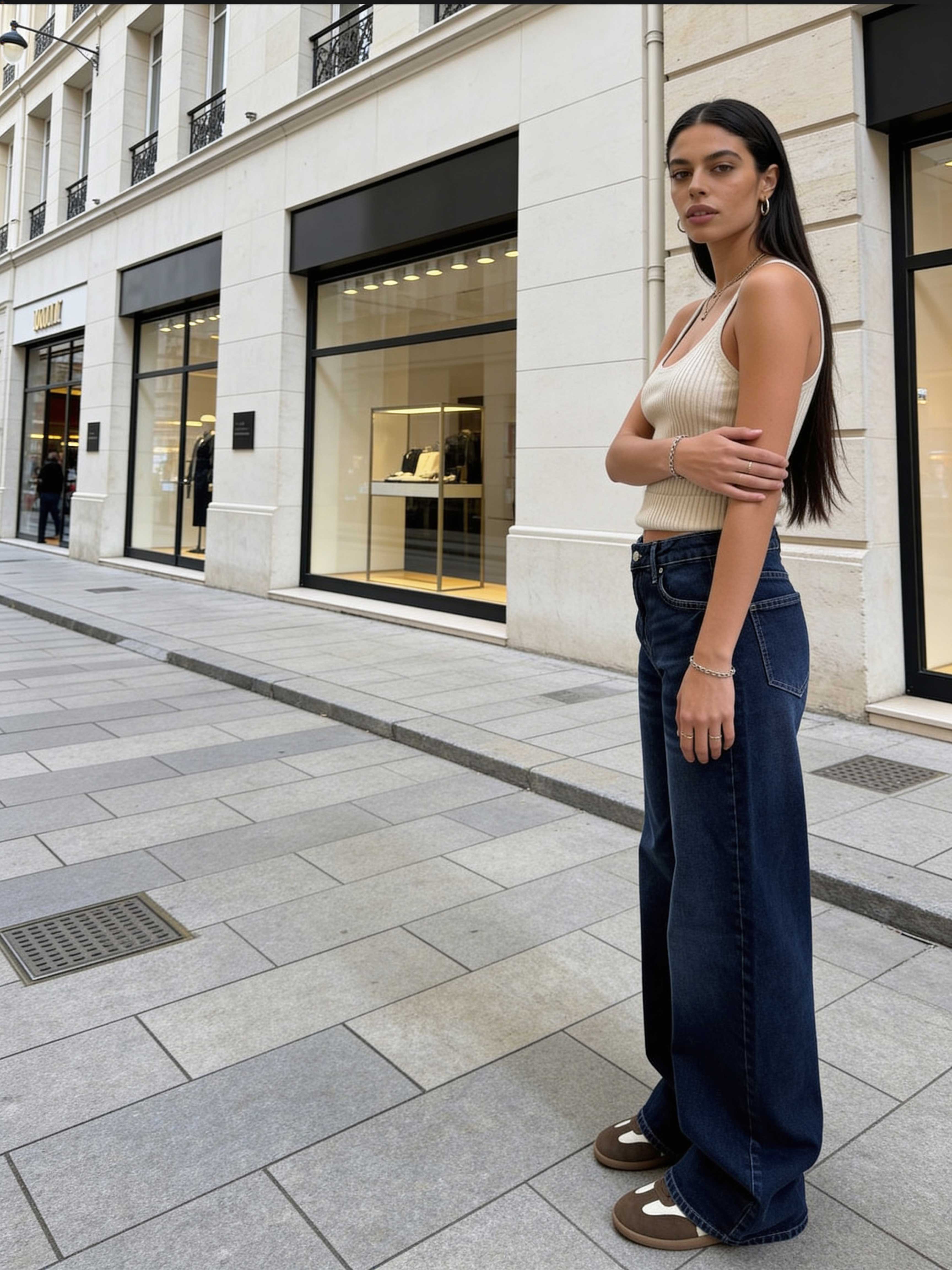 Wide-Leg – High-Waist Deep Ocean Blue Jeans