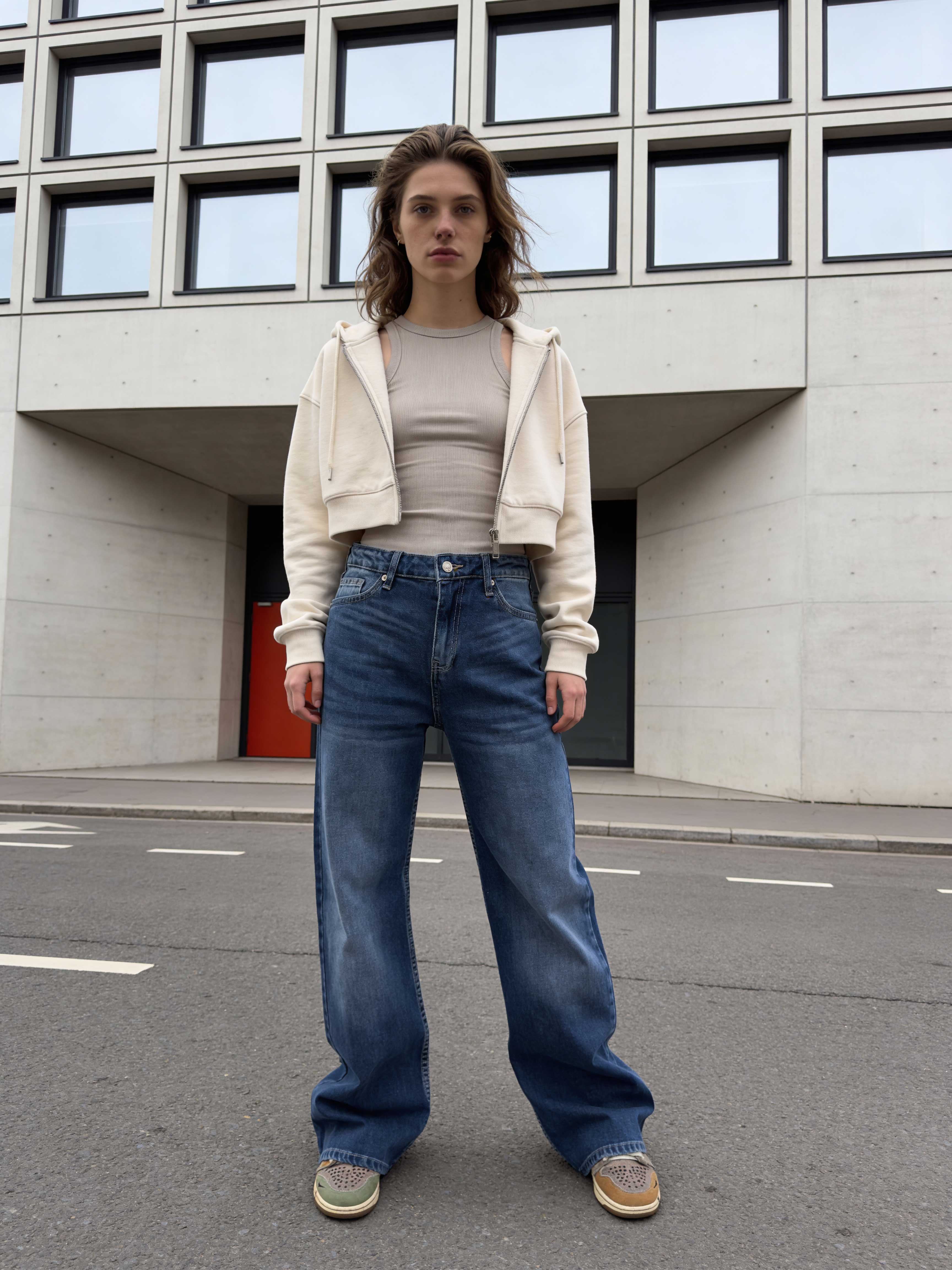 Wide-Leg – High-Waist Ocean Blue Jeans