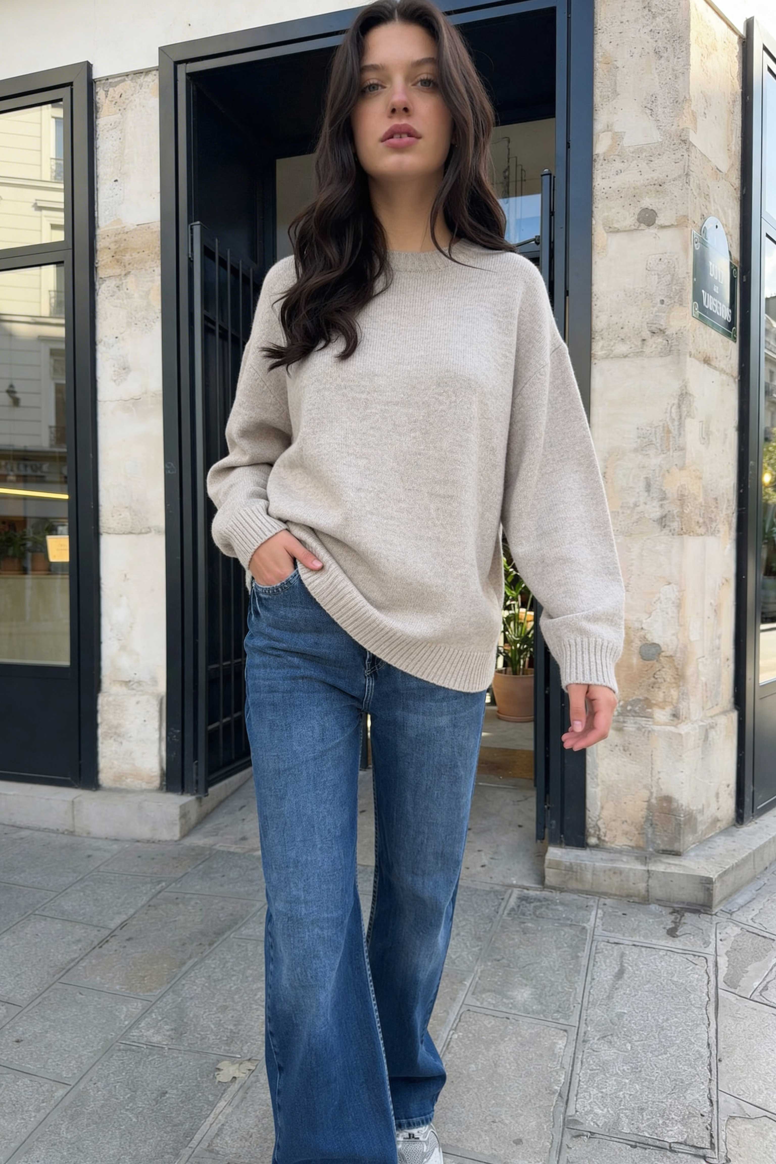 Wide-Leg – High-Waist Mid Blue Jeans Wide Leg CIZARO - Cizaro Jeans