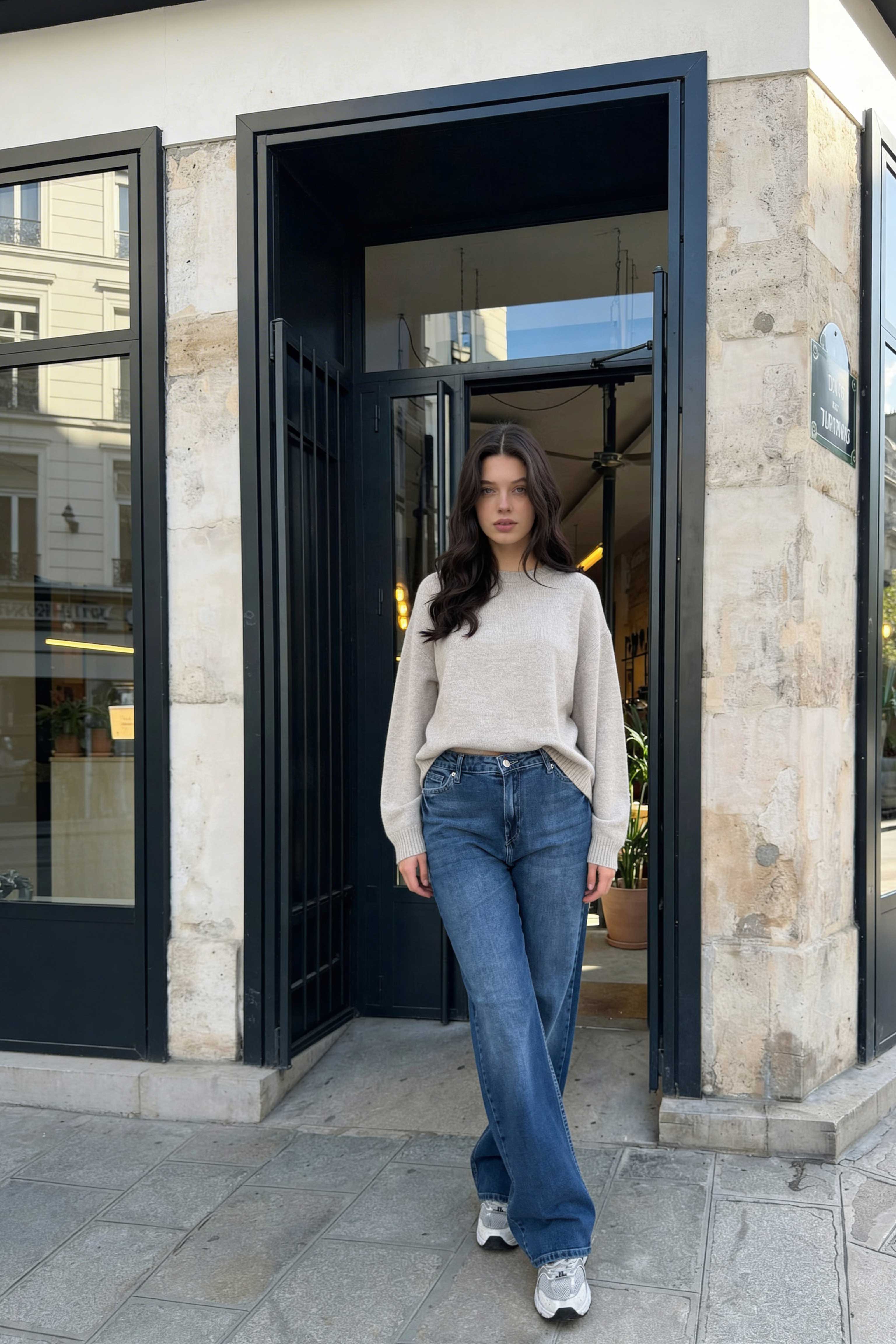 Wide-Leg – High-Waist Mid Blue Jeans Wide Leg CIZARO - Cizaro Jeans