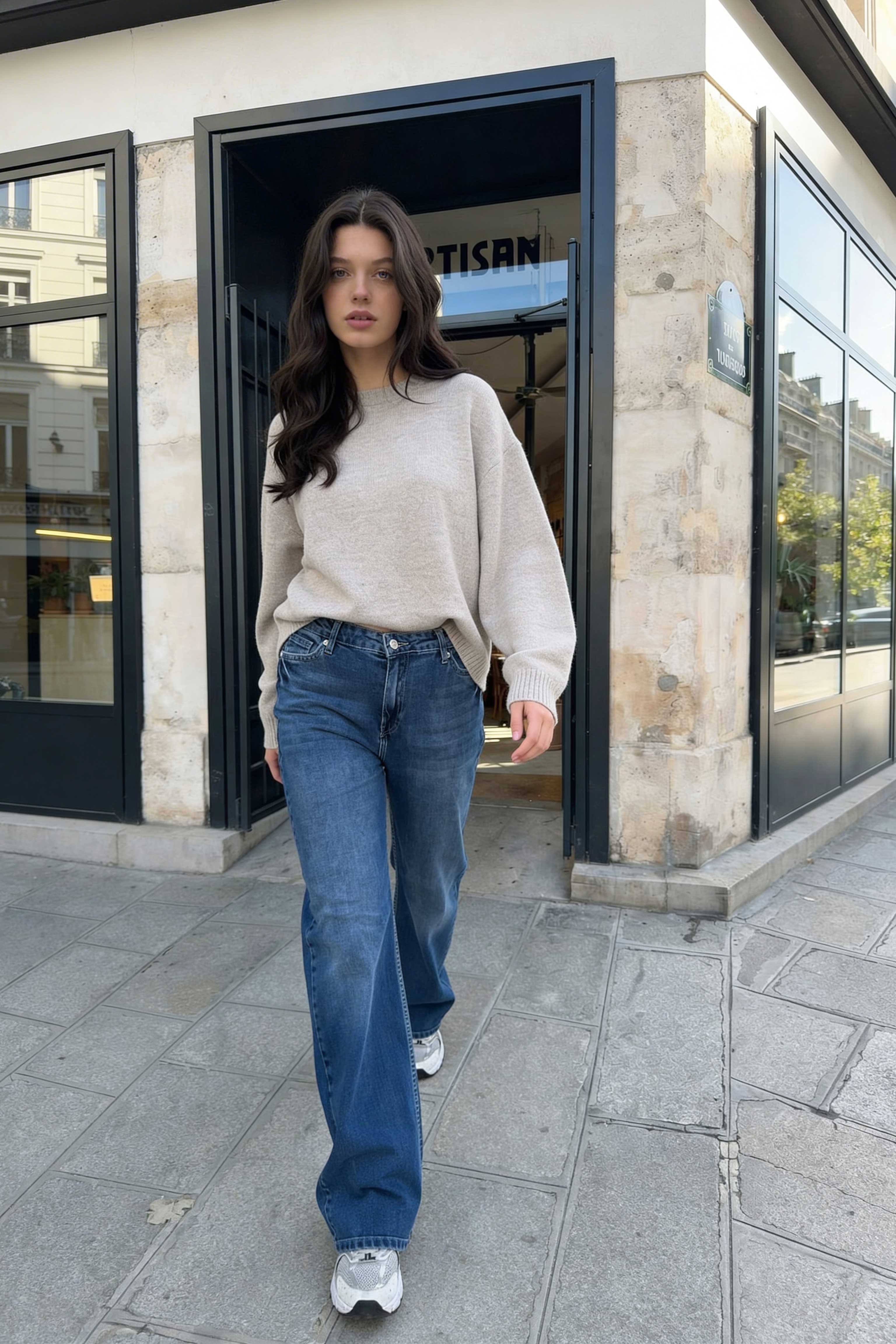 Wide-Leg – High-Waist Mid Blue Jeans Wide Leg CIZARO - Cizaro Jeans