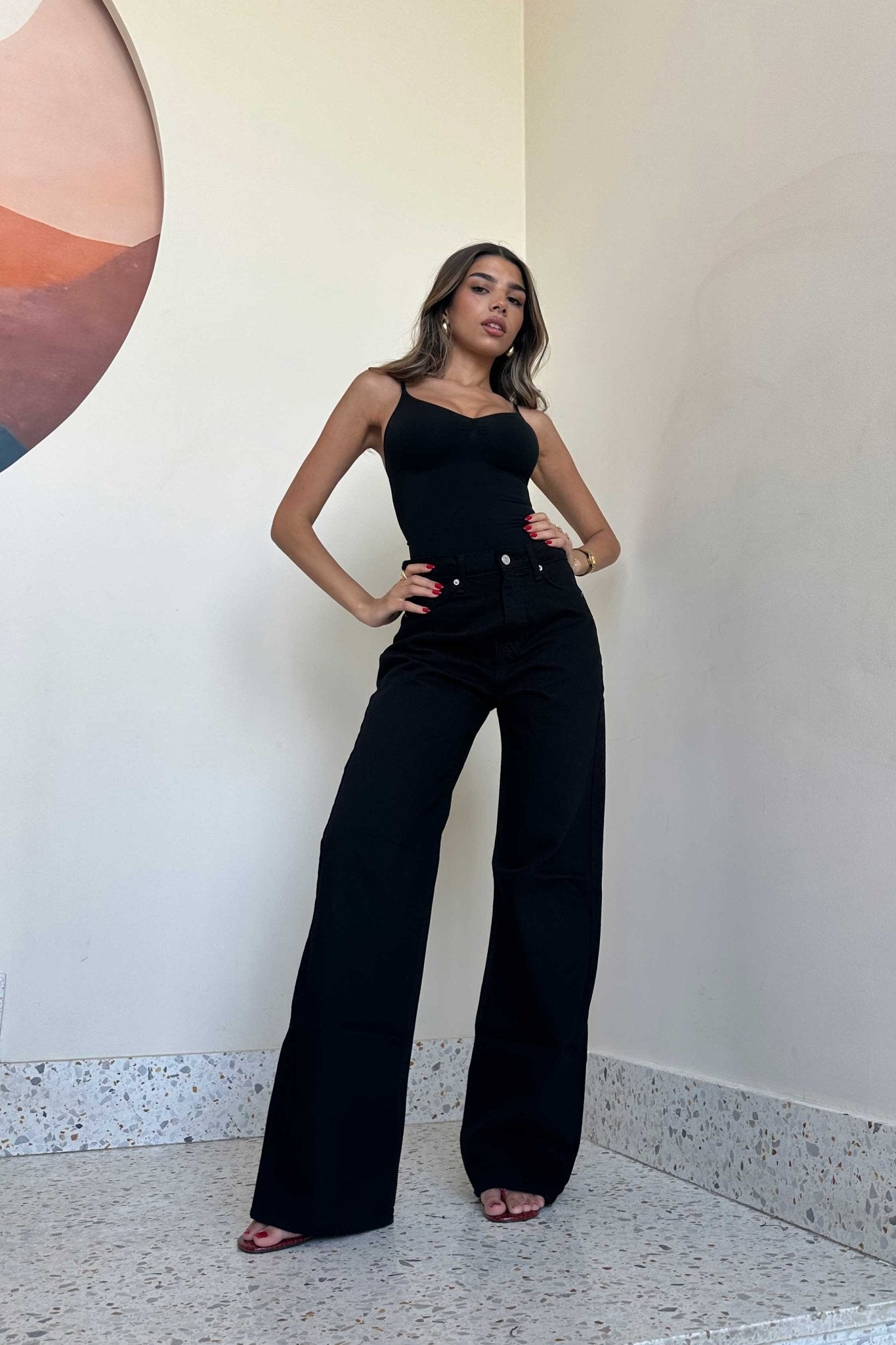 Wide Leg - High-Waist Black. Mom-Fit Cizaro - Cizaro Jeans