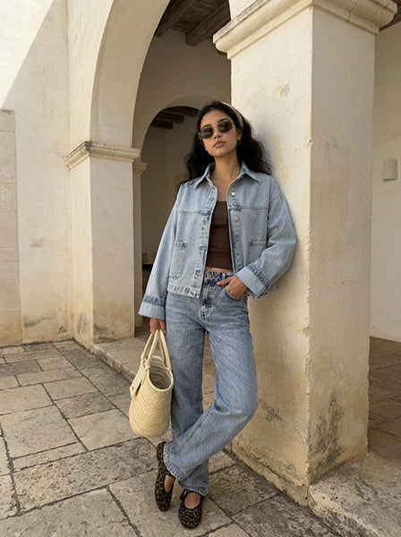 Modern Ease Sky Wash Denim Jacket