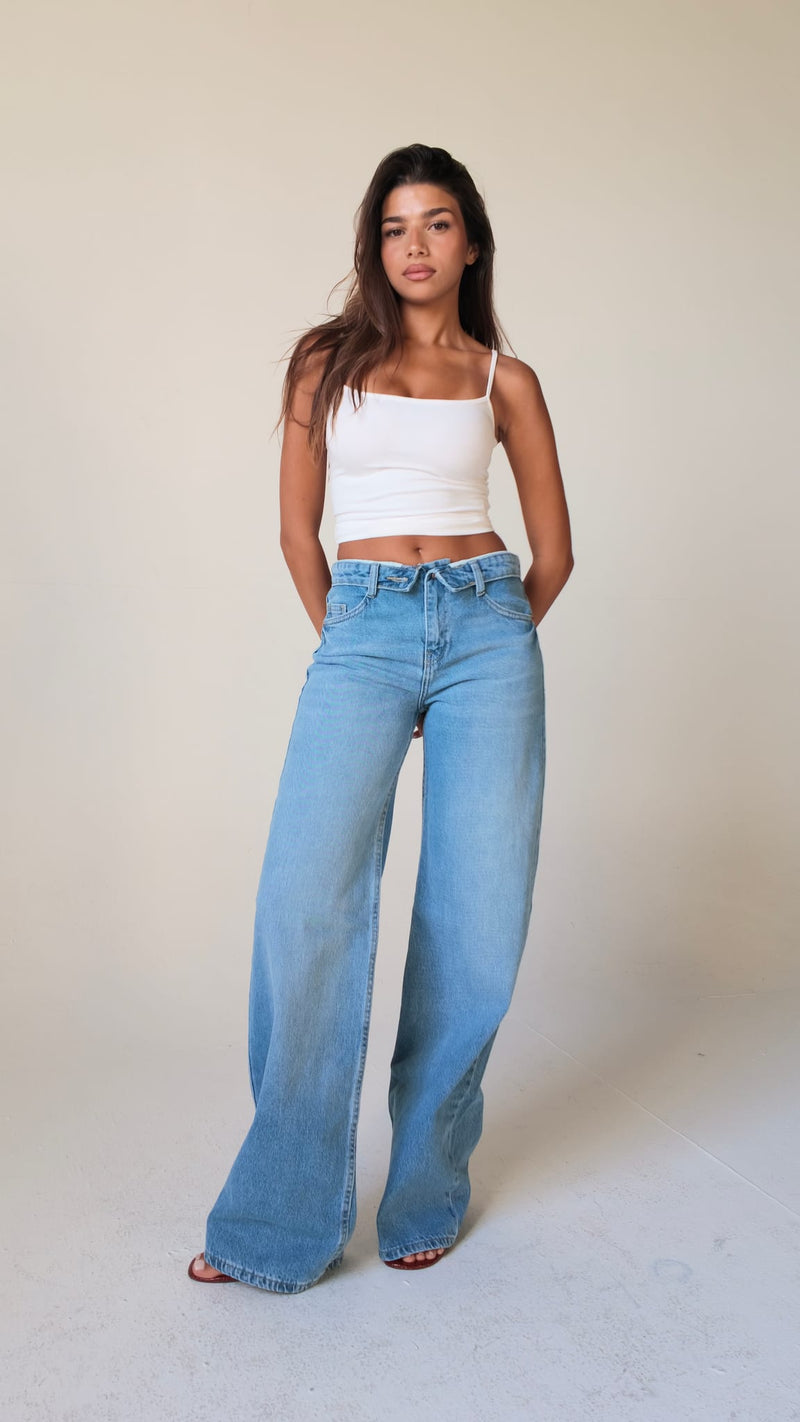 Baggy High-Waist Deep Vintage Blue Jeans Baggy CIZARO - Cizaro Jeans