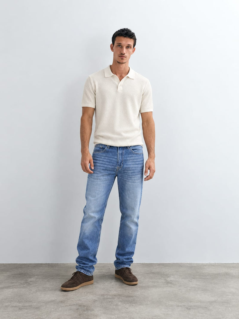 Relaxed Fit Mid Vibrant Blue Jeans Relaxed Fit CIZARO - Cizaro Jeans