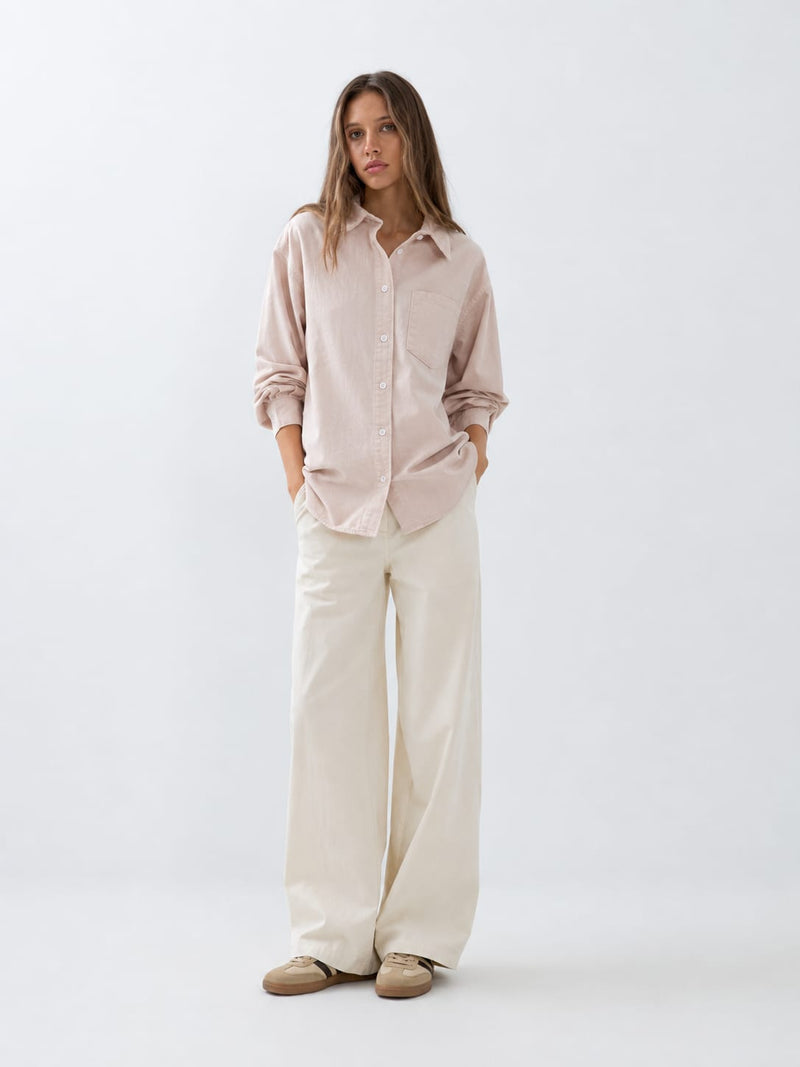 Oversized Soft Pink Shirt Shirt CIZARO - Cizaro Jeans
