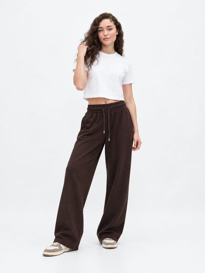 Brown Wide-Leg Sweatpants Sweat pants CIZARO - Cizaro Jeans