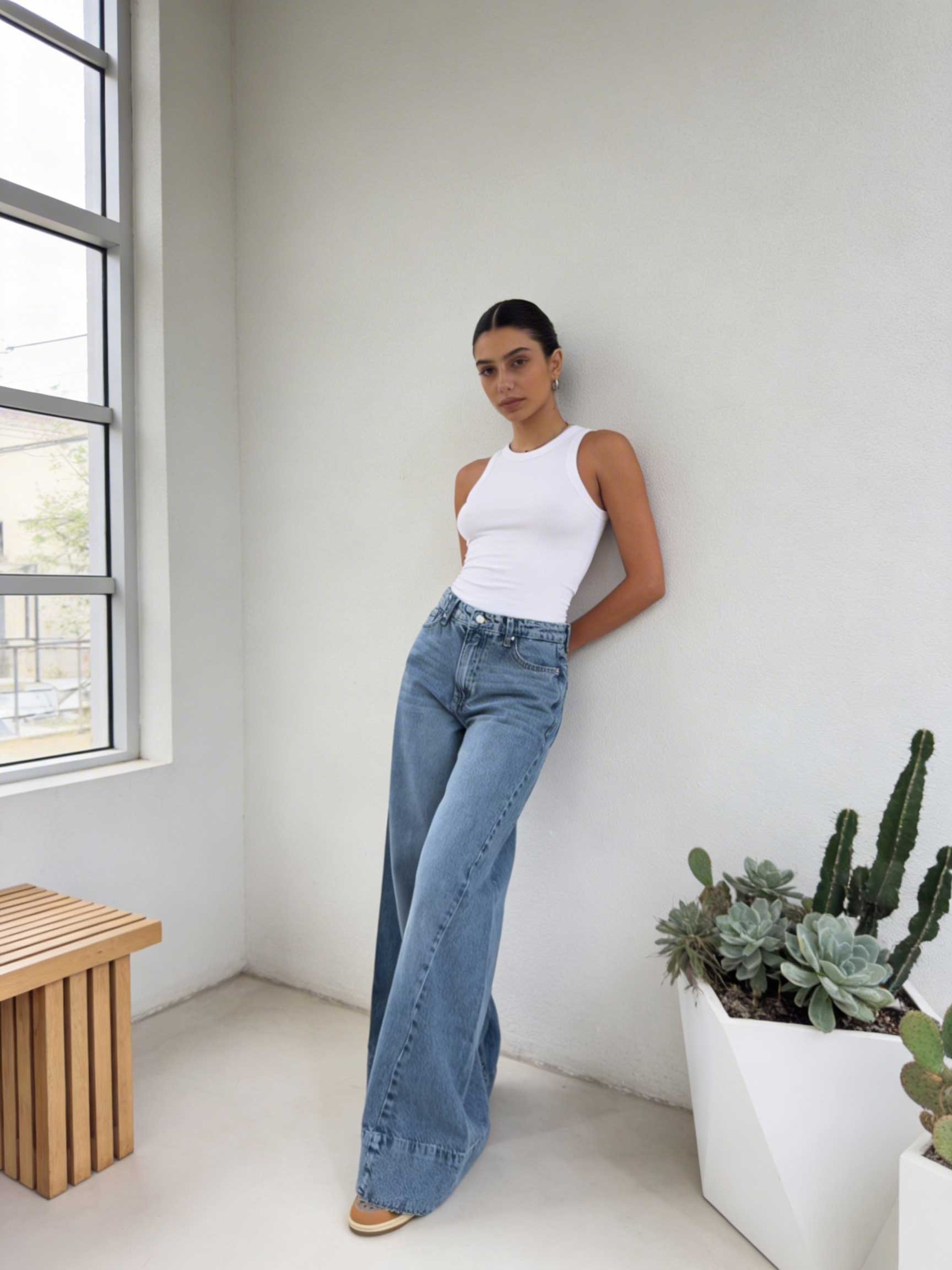 Extreme Wide-Leg – High-Waist Coastal Blue Jeans Extreme wide leg CIZARO - Cizaro Jeans