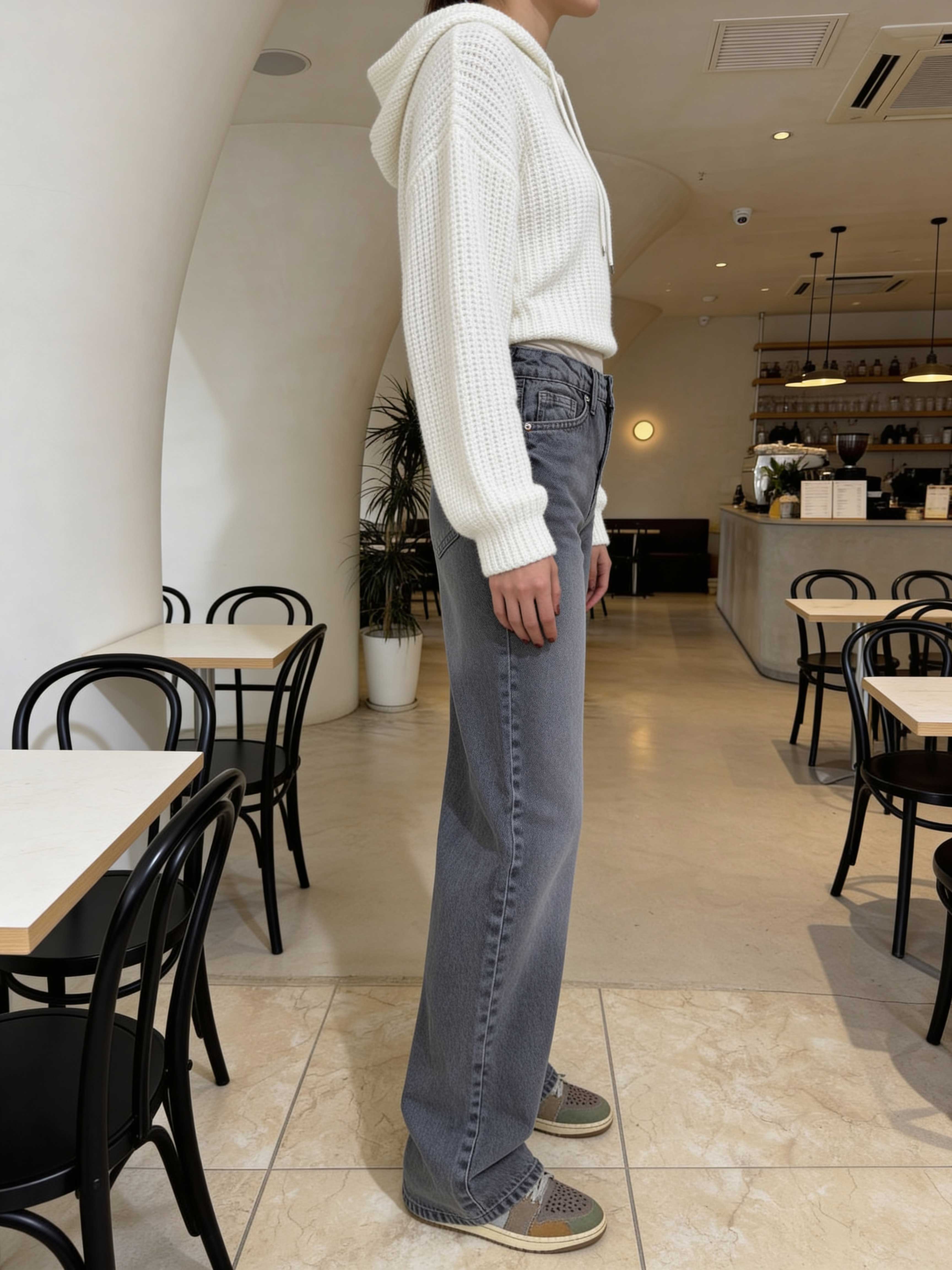 Wide Leg High-Waist – Grey Jeans wide leg CIZARO - Cizaro Jeans