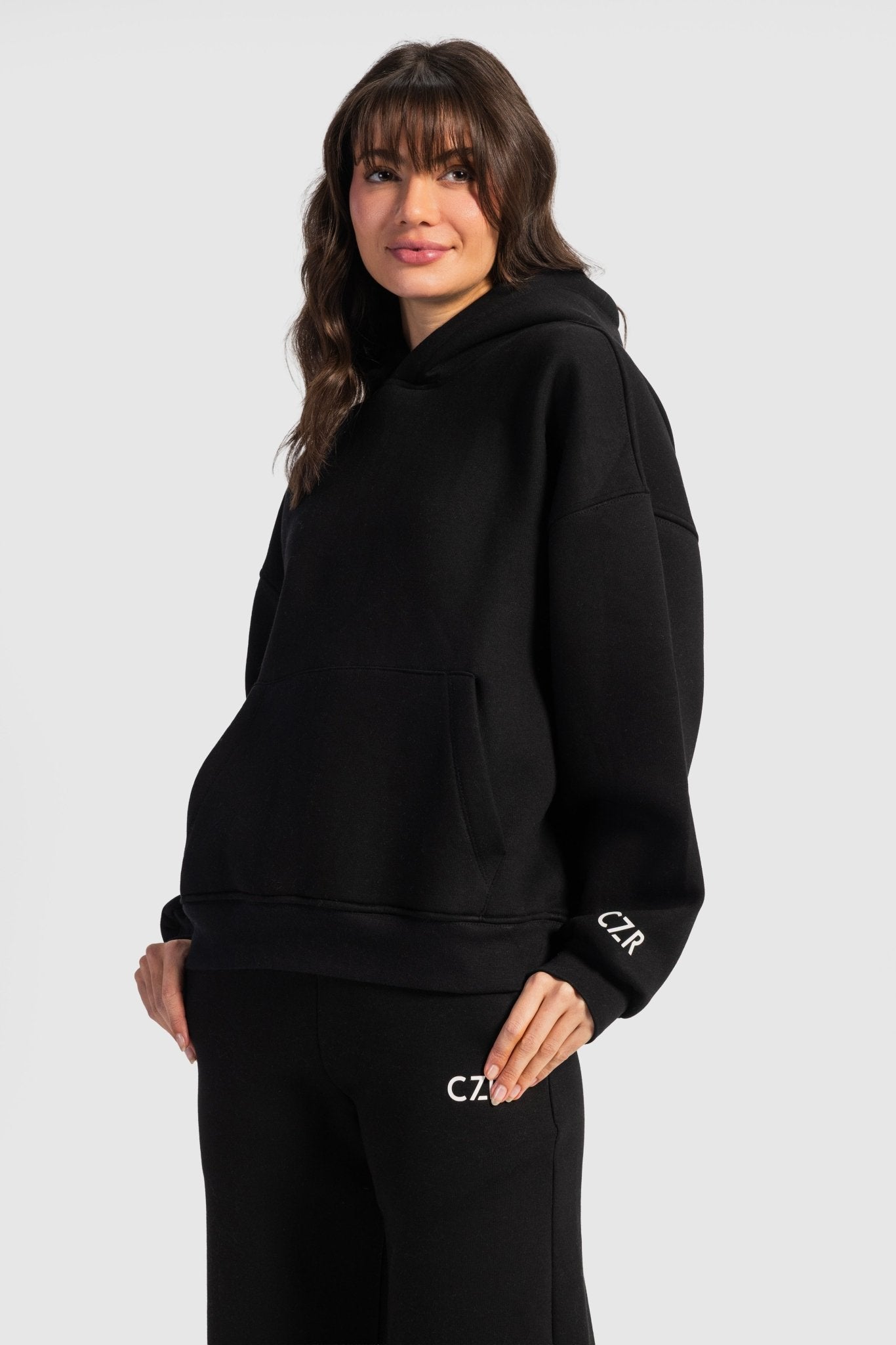 Oversized Hoodie – Black Hoodie CIZARO - Cizaro Jeans