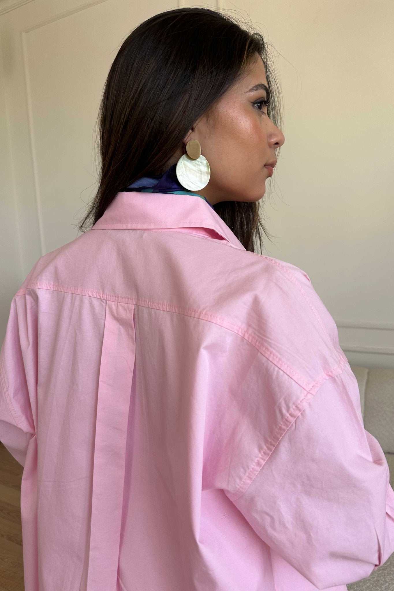 Shirt | Oversized Button-Down Shirt – Soft Pink shirt CIZARO - Cizaro Jeans