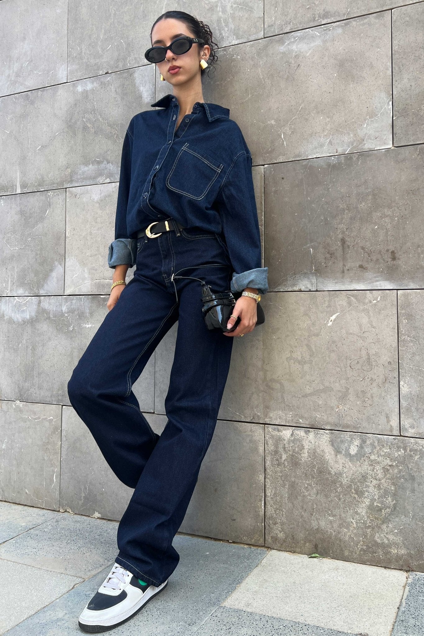 Oversized - Raw Denim Unwashed Ink Shirt Denim Shirt CIZNEW - Cizaro Jeans