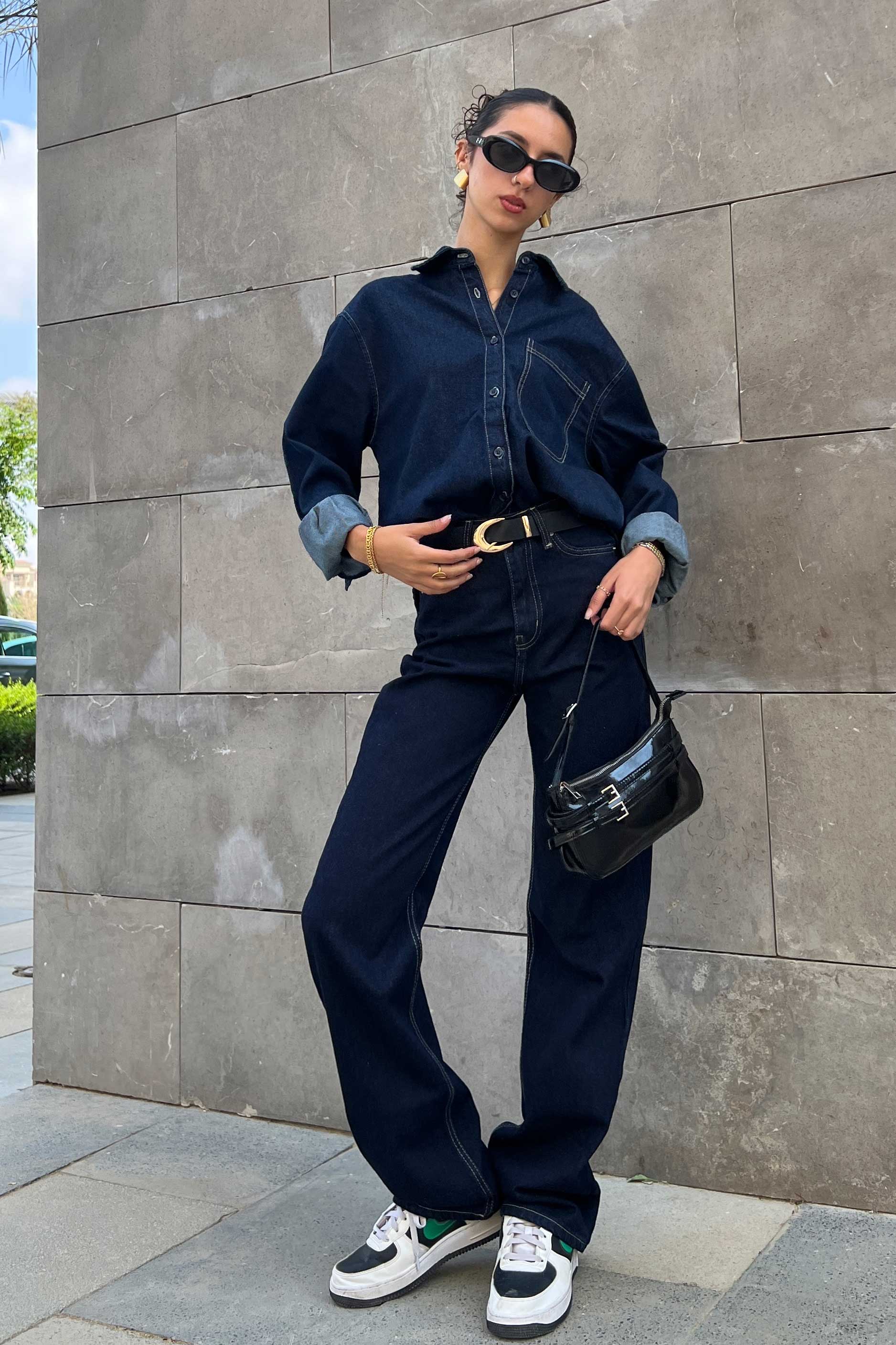 Oversized - Raw Denim Unwashed Ink Shirt Denim Shirt CIZNEW - Cizaro Jeans