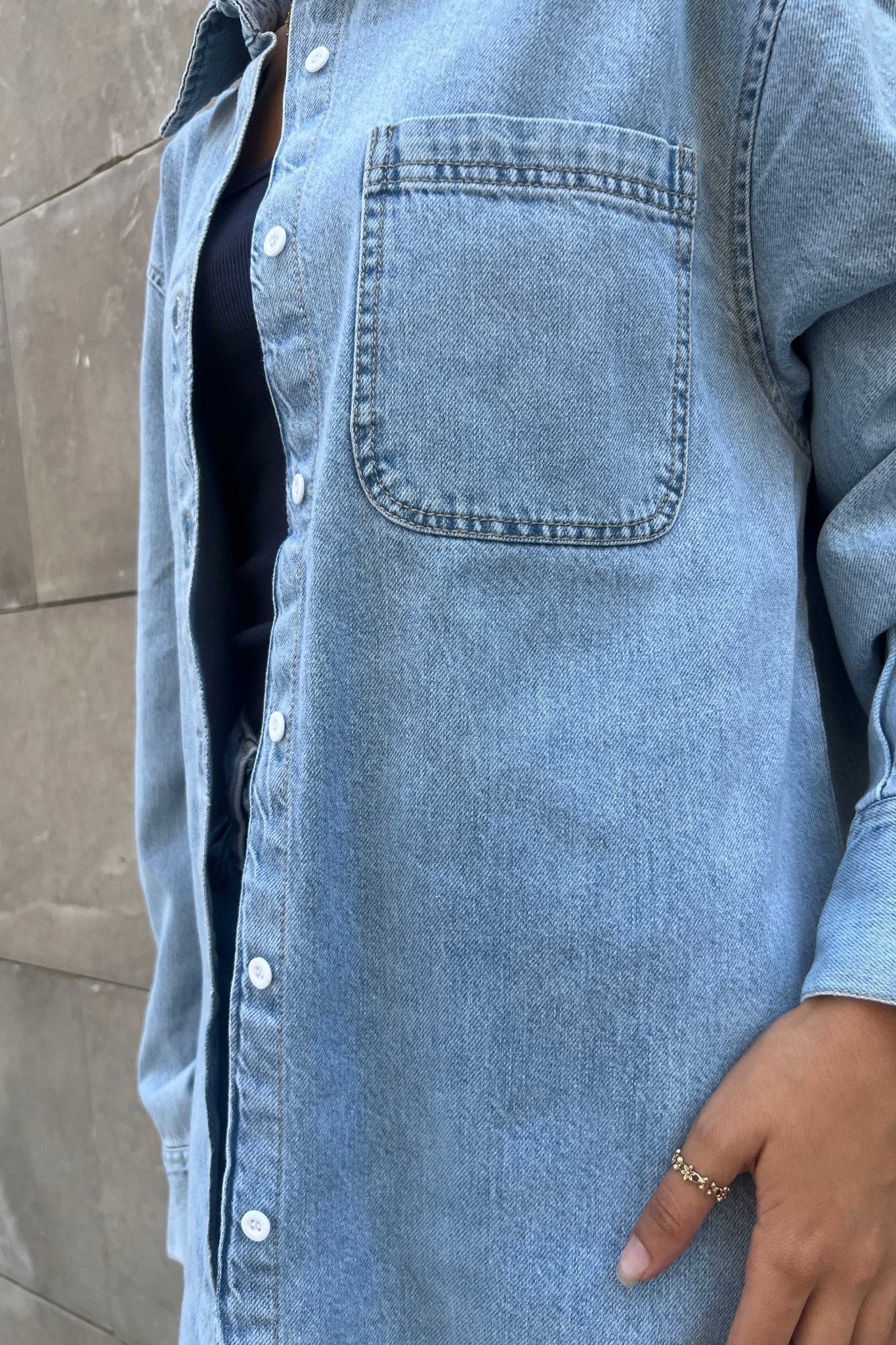 Oversized - Denim Blue Mirage Shirt Denim Shirt CIZNEW - Cizaro Jeans