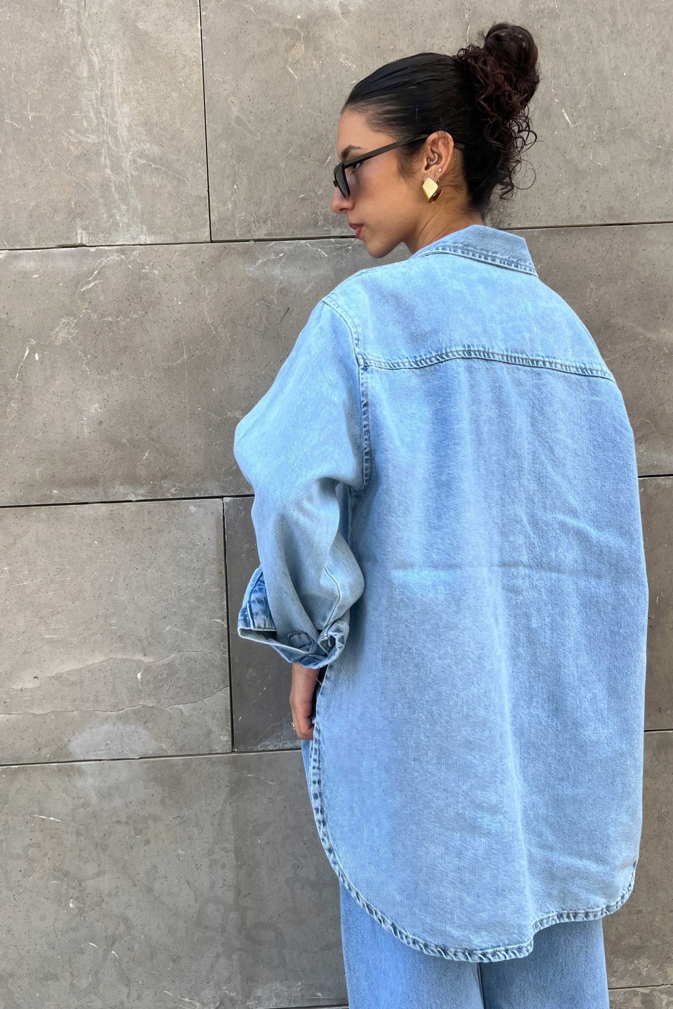 Oversized - Denim Blue Mirage Shirt Denim Shirt CIZNEW - Cizaro Jeans
