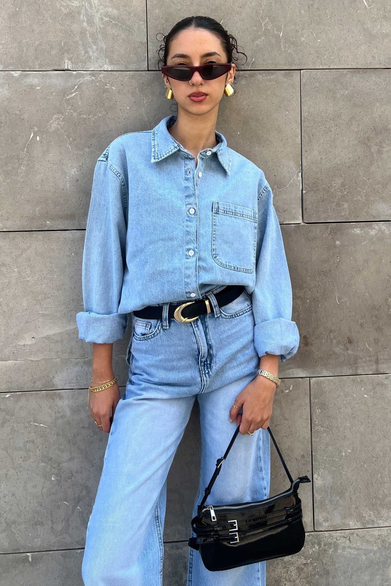 Oversized - Denim Blue Mirage Shirt Denim Shirt CIZNEW - Cizaro Jeans