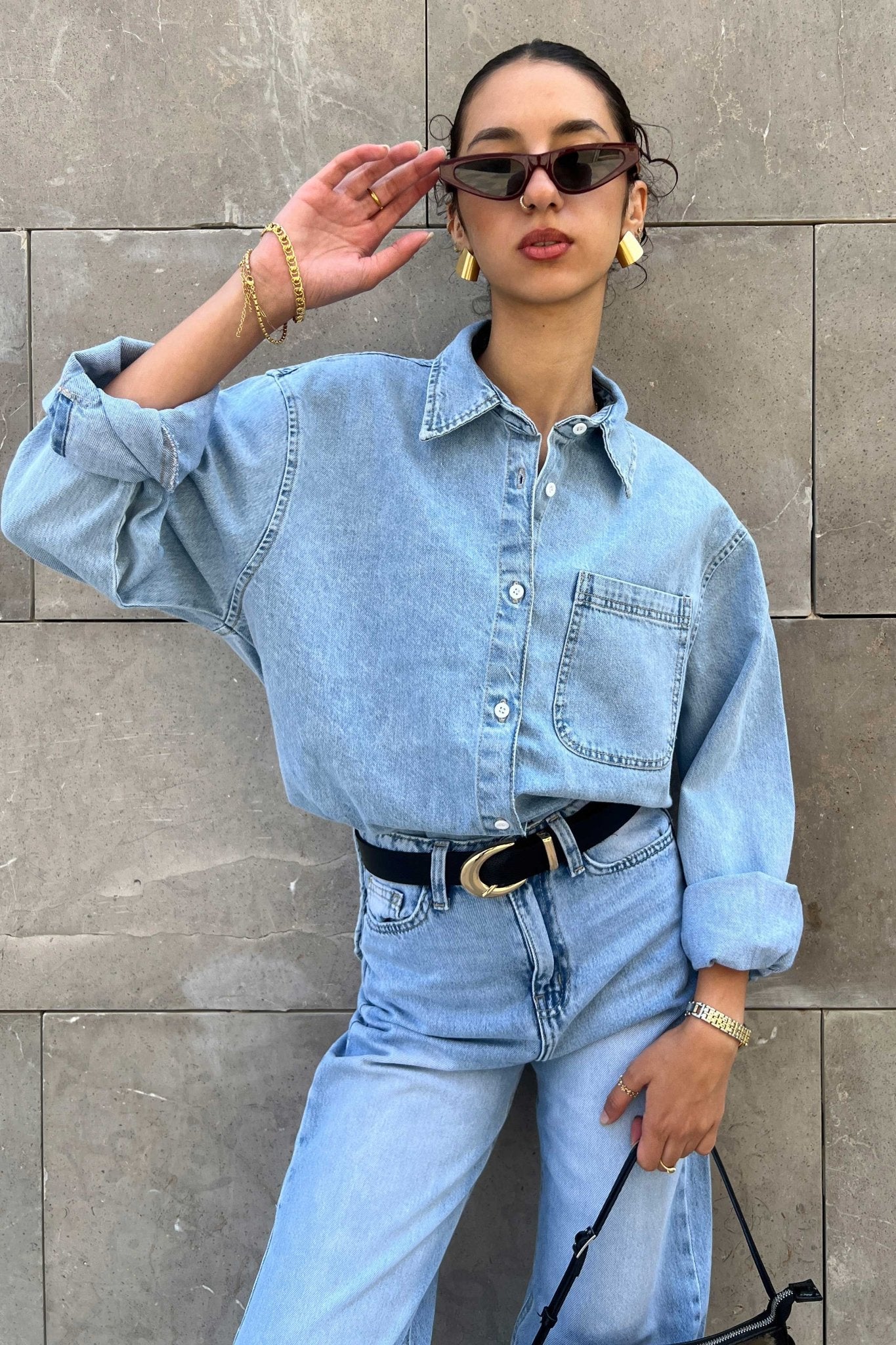 Oversized - Denim Blue Mirage Shirt Denim Shirt CIZNEW - Cizaro Jeans