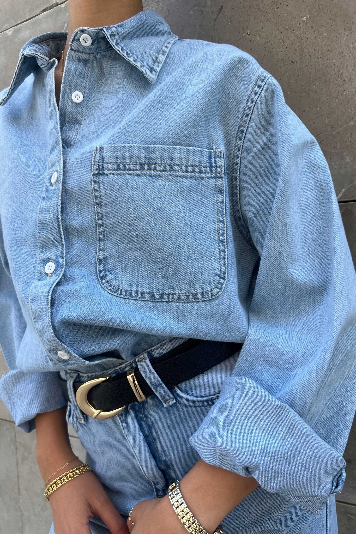 Oversized - Denim Blue Mirage Shirt Denim Shirt CIZNEW - Cizaro Jeans
