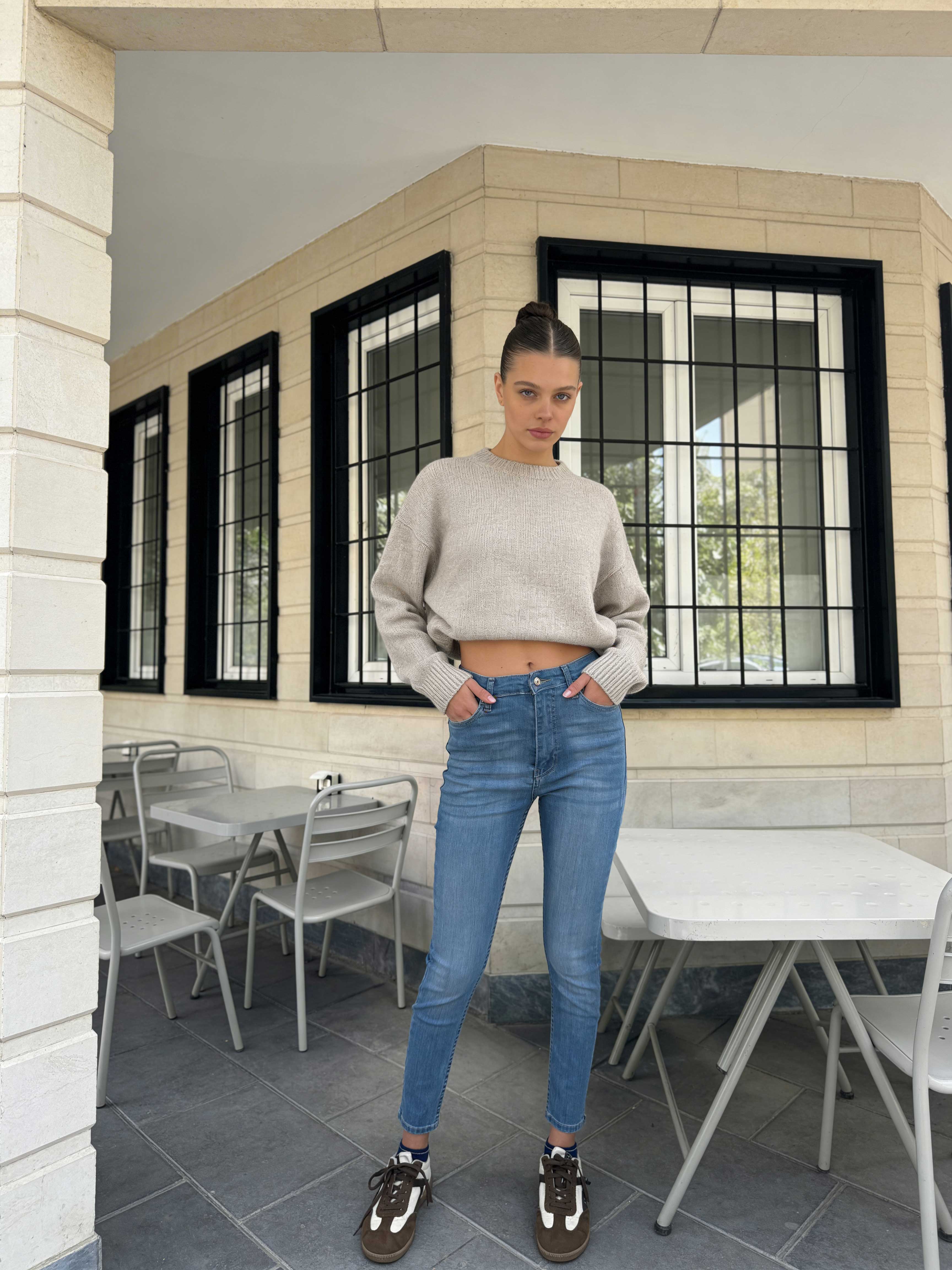 Skinny – High-Waist Powder Blue Jeans Skinny CIZARO - Cizaro Jeans