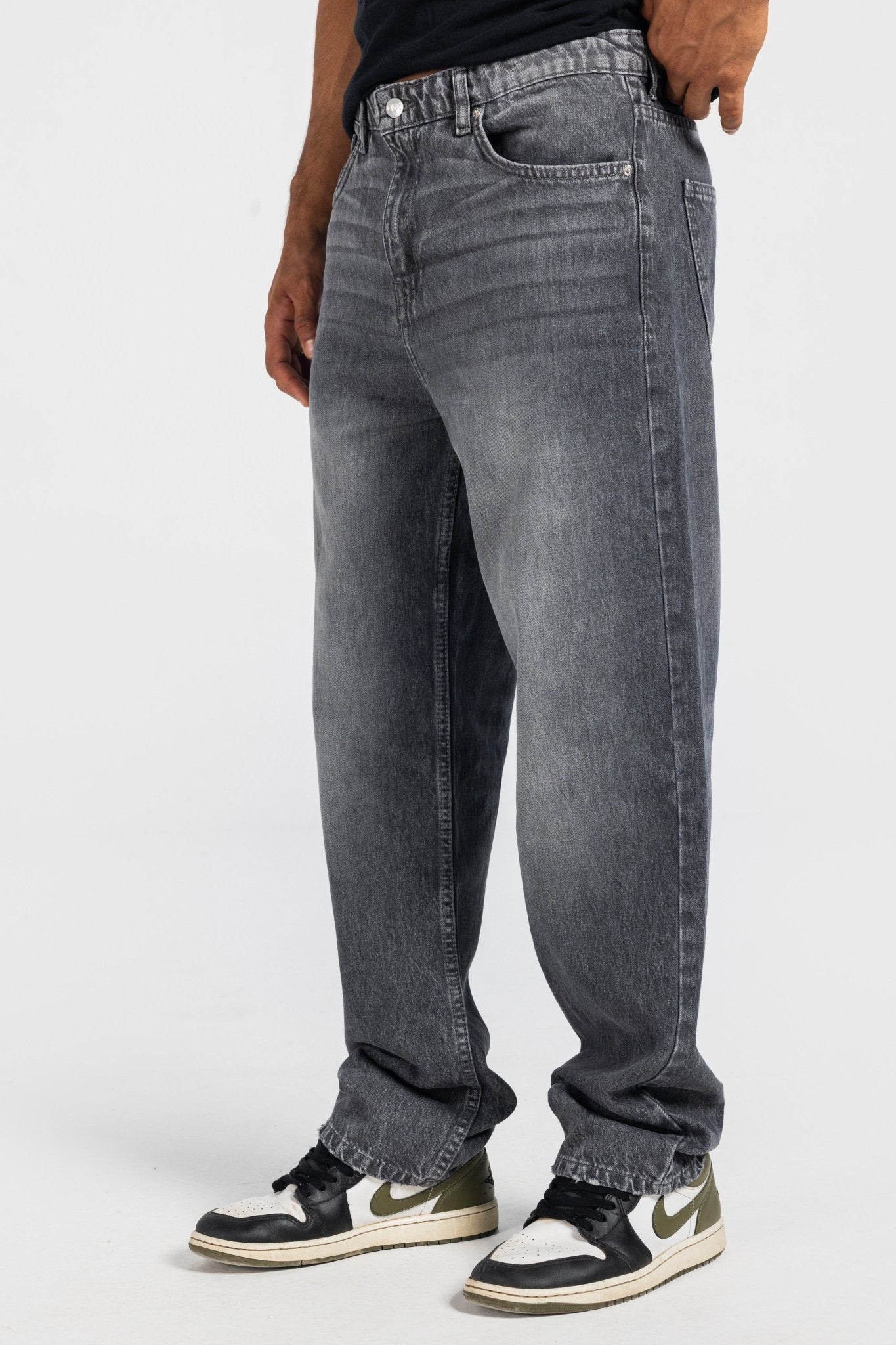 Straight – Washed Grey Jeans Straight-Man CIZARO - Cizaro Jeans