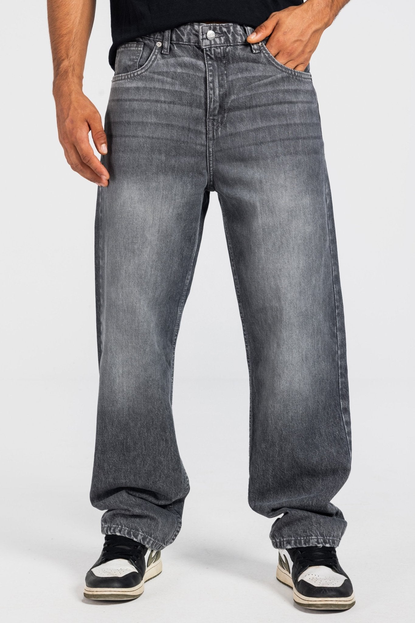 Straight – Washed Grey Jeans Straight-Man CIZARO - Cizaro Jeans