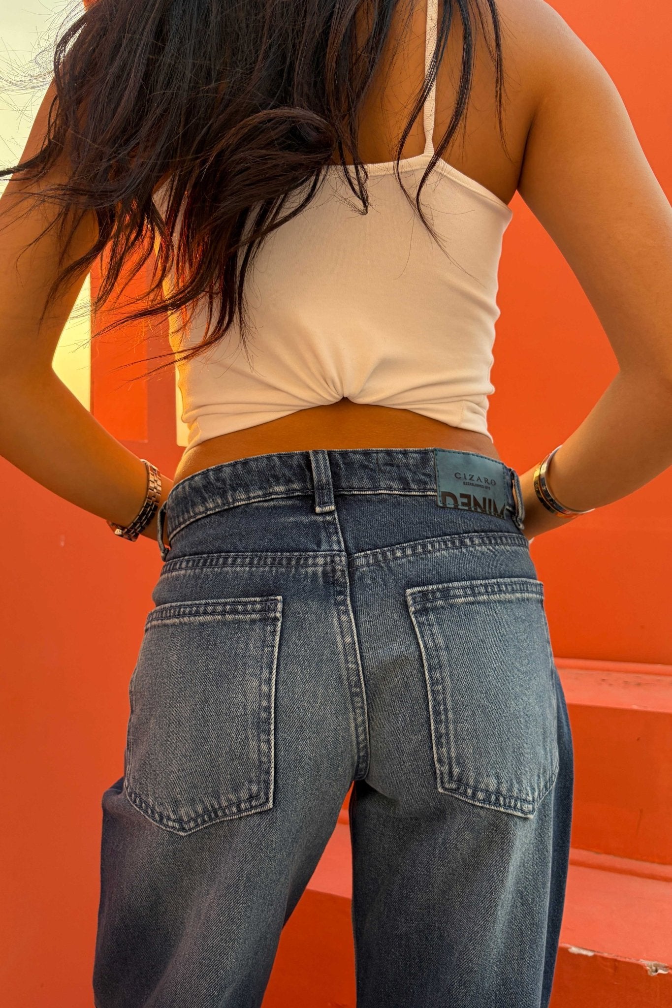 Straight – Mid Rise Ocean Blue Jeans Straight CIZARO - Cizaro Jeans