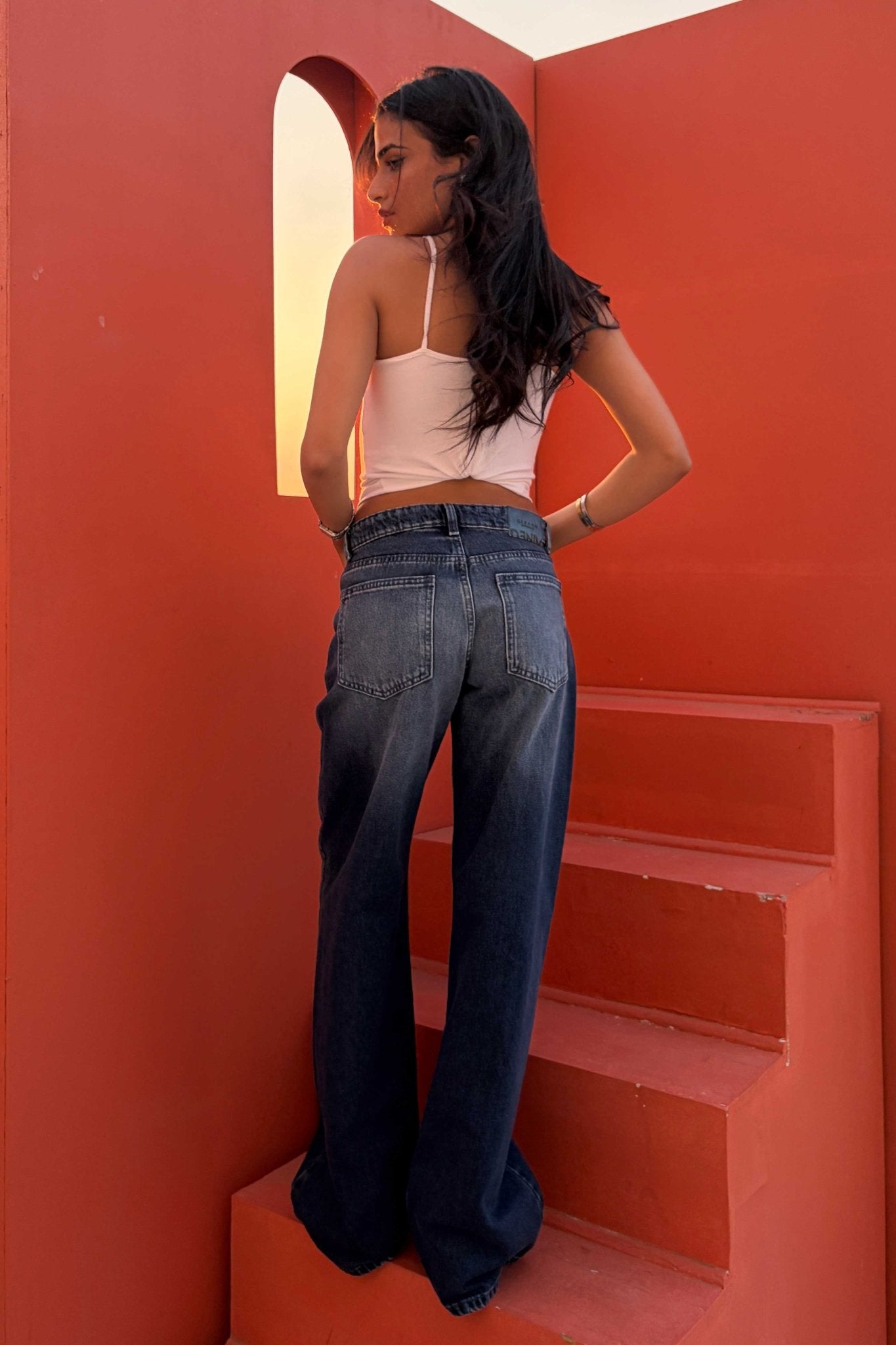 Straight – Mid Rise Ocean Blue Jeans Straight CIZARO - Cizaro Jeans