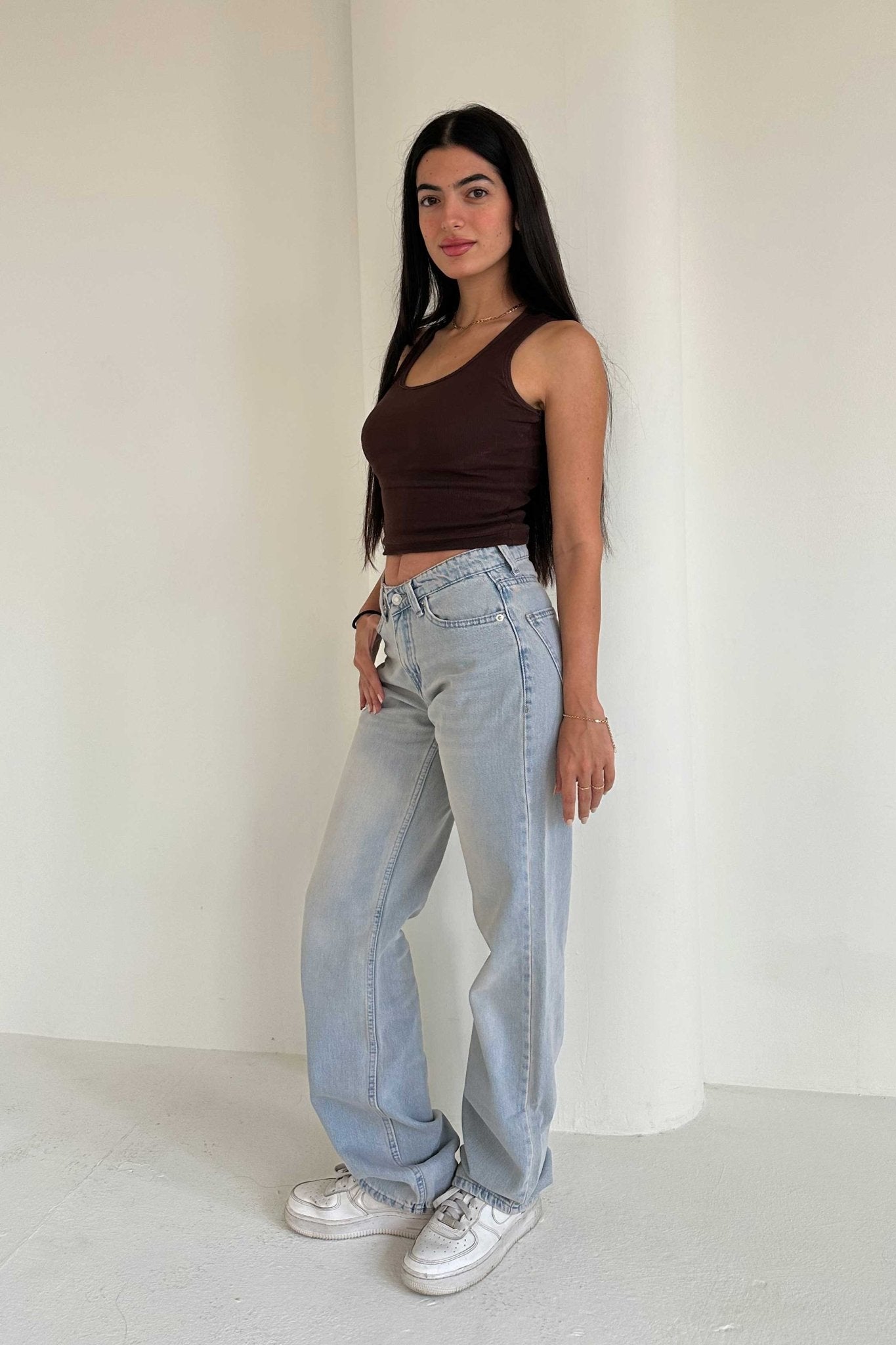 Straight – Mid Rise Light Vintage Blue Jeans Straight CIZARO - Cizaro Jeans