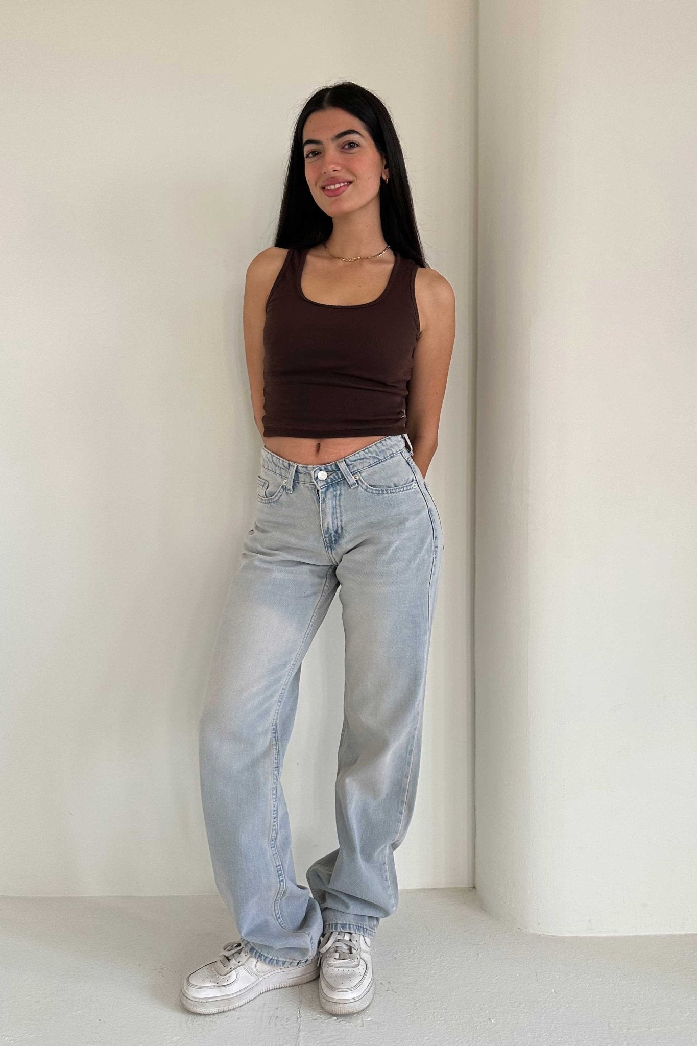 Straight – Mid Rise Light Vintage Blue Jeans Straight CIZARO - Cizaro Jeans