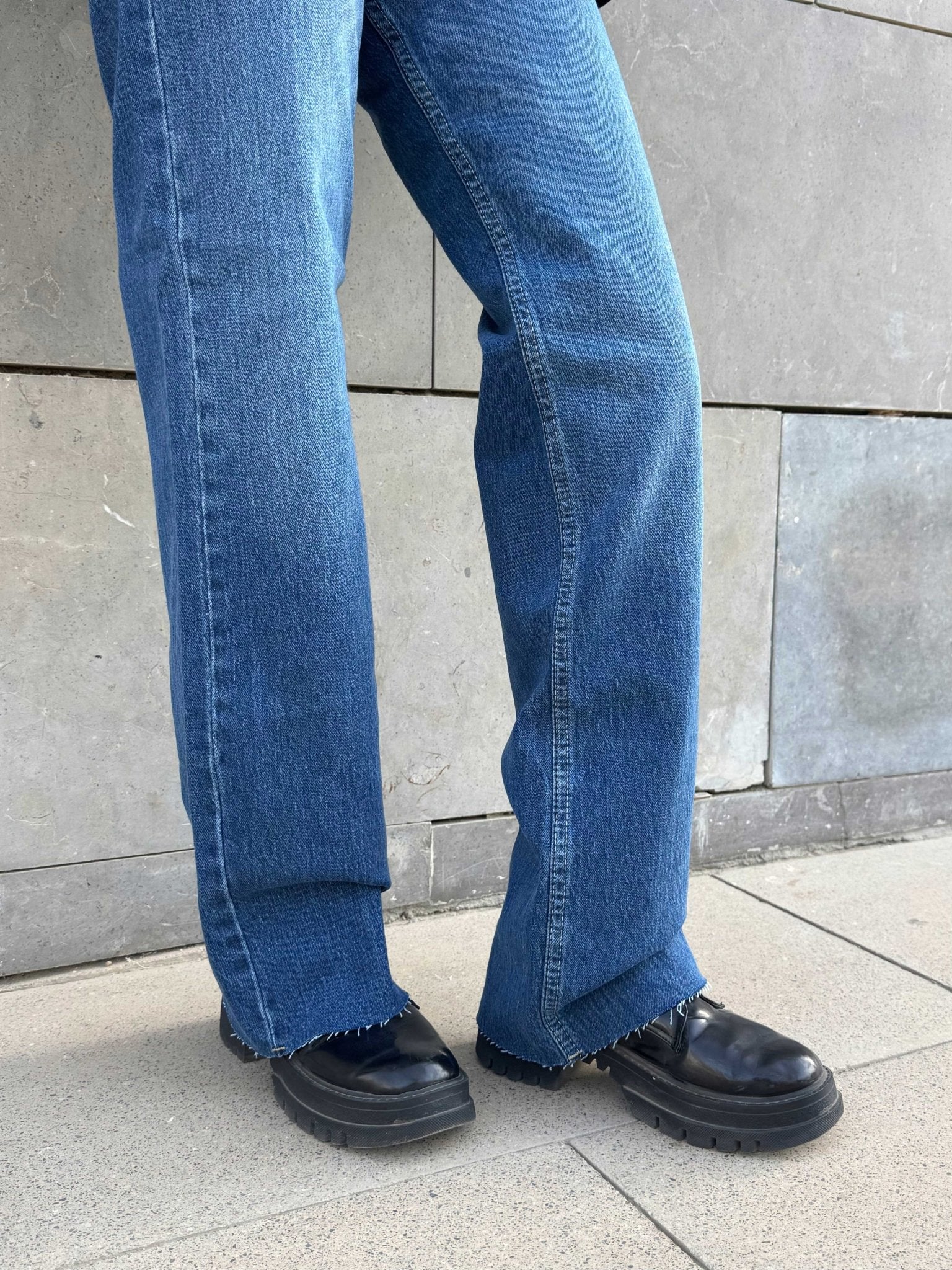 Ultra Comfort | Straight – Mid-Rise Ocean Blue Jeans straight CIZARO - Cizaro Jeans