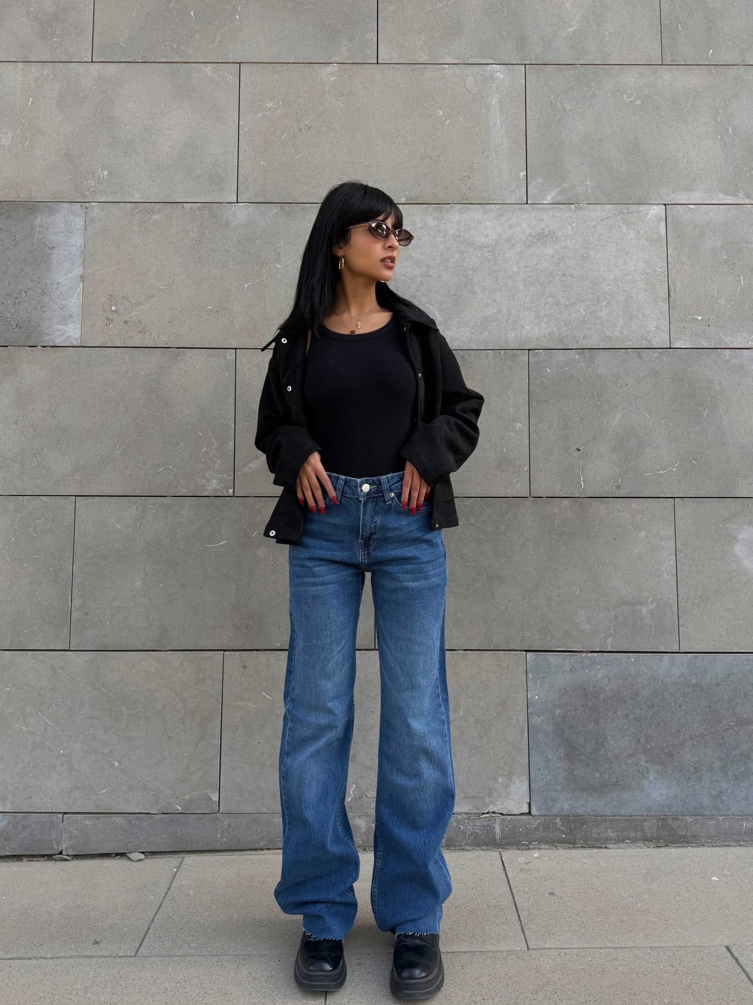 Ultra Comfort | Straight – Mid-Rise Ocean Blue Jeans straight CIZARO - Cizaro Jeans