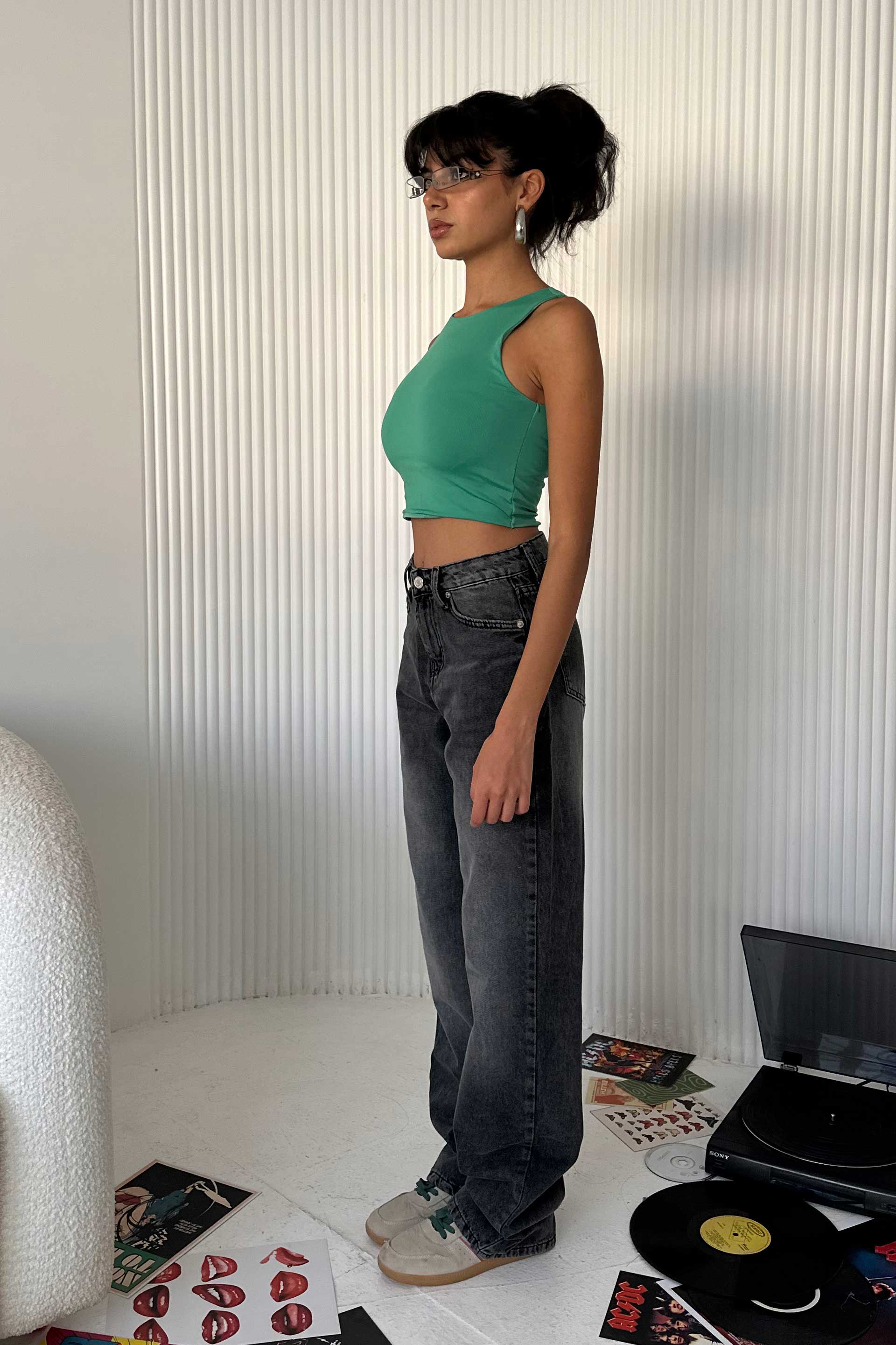 Straight-Leg - Low-Waist Grey Jeans straight CIZARO - Cizaro Jeans