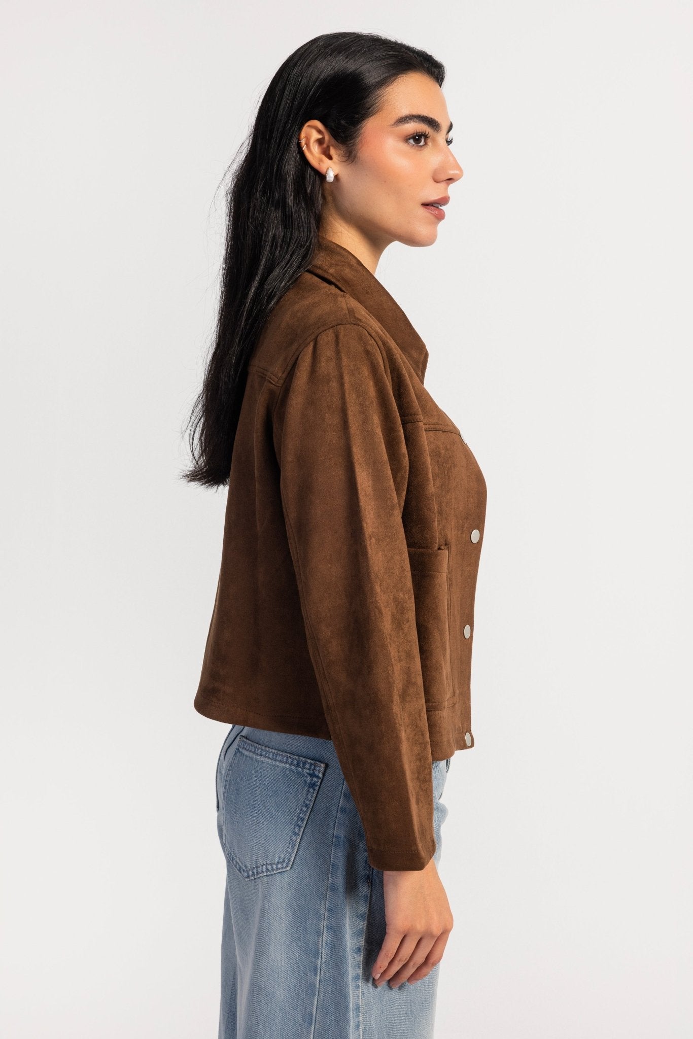 Suede Jacket – Dark Brown Jacket CIZARO - Cizaro Jeans