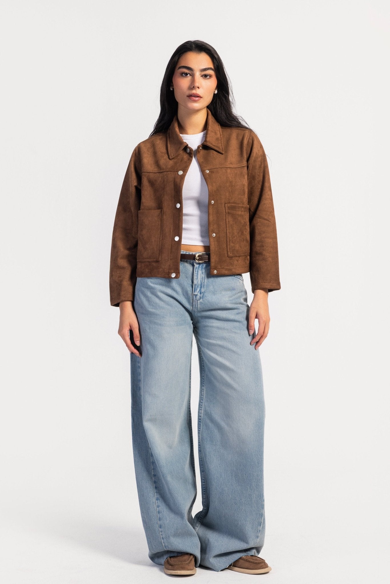 Suede Jacket – Dark Brown Jacket CIZARO - Cizaro Jeans