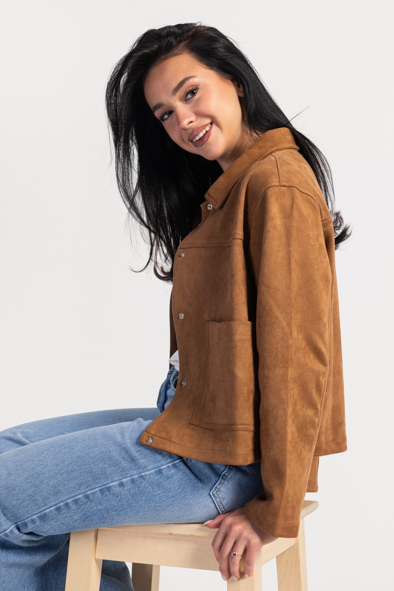 Suede Jacket – Honey Brown Jacket CIZARO - Cizaro Jeans