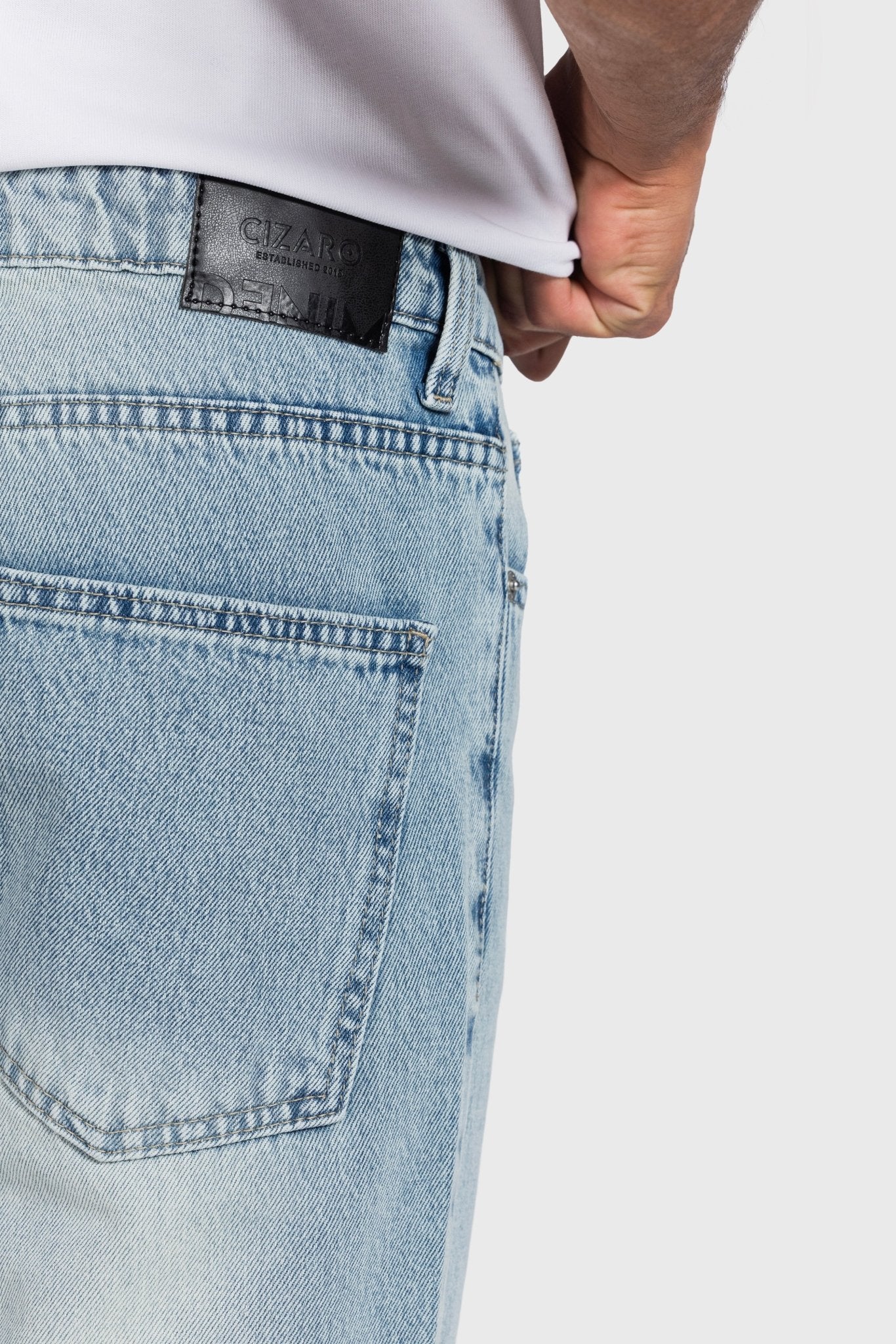 Tapered – Light Vintage Blue Jeans Tapered-Man CIZARO - Cizaro Jeans