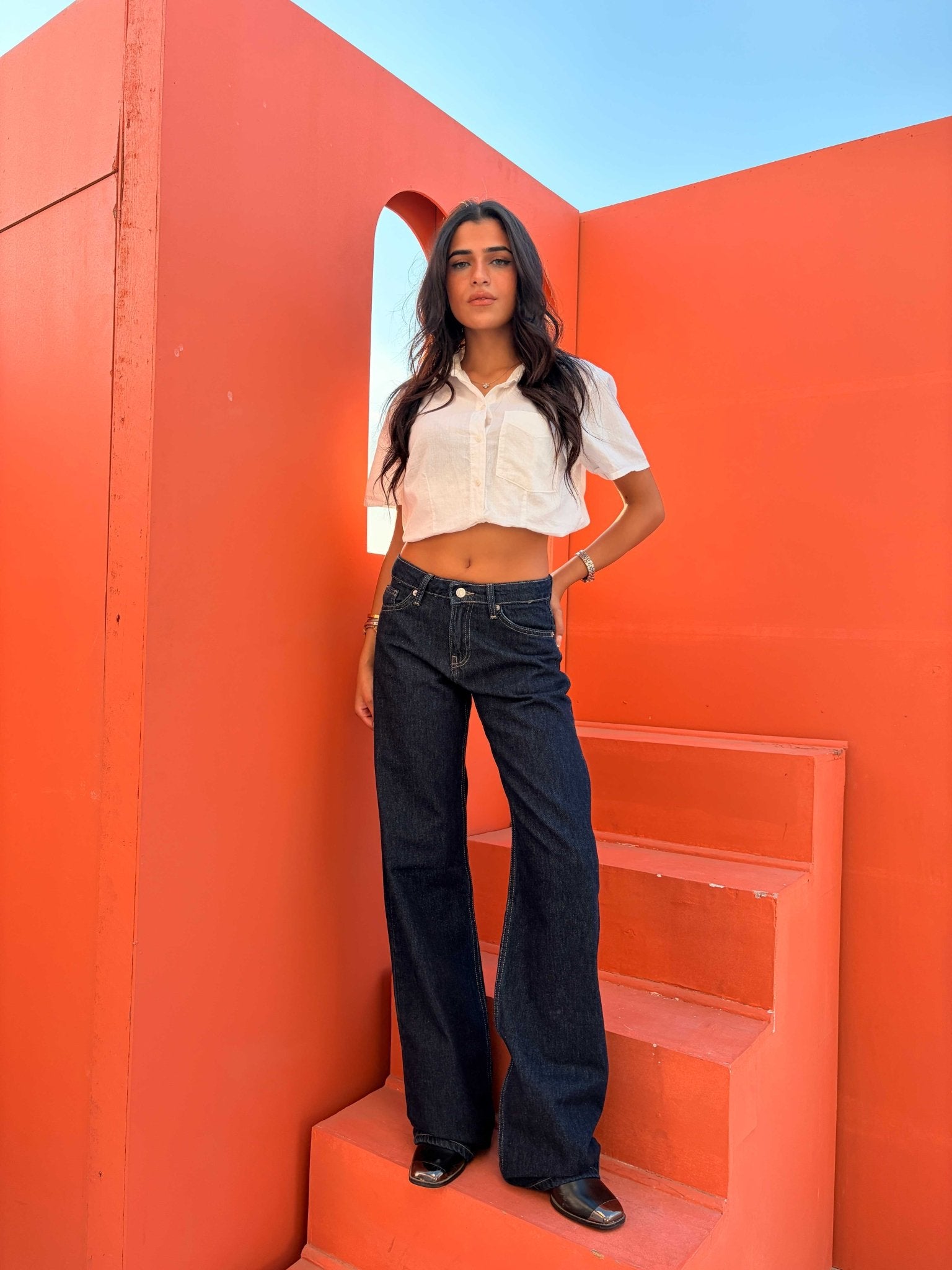 Wide Leg – Low Waist Raw Denim Jeans Wide-Leg CIZARO - Cizaro Jeans